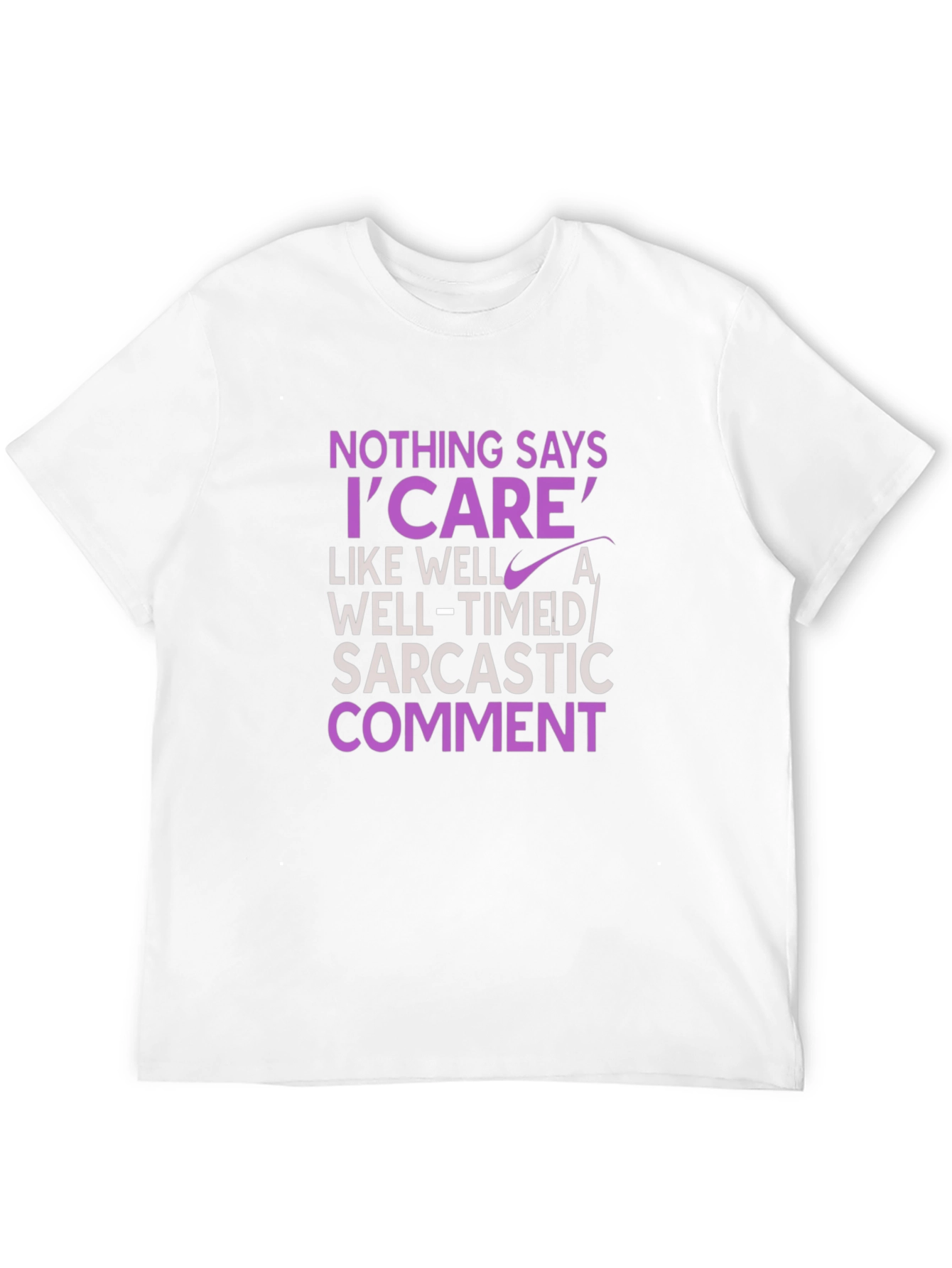 Black Sarcastic Humor T-Shirt - 'I Care' Statement Tee view 12