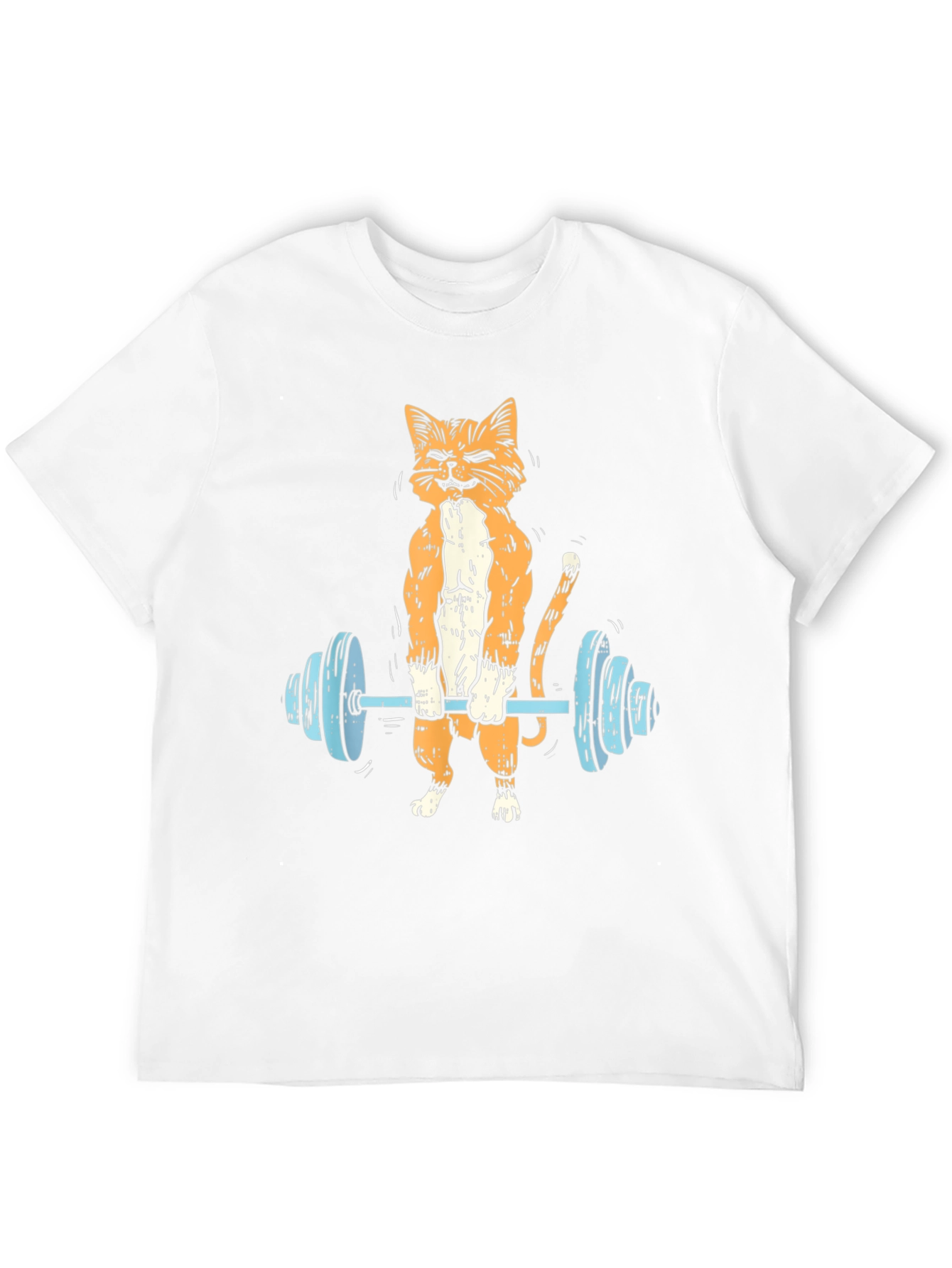 Black Weightlifting Cat Graphic Tee - Black view 12
