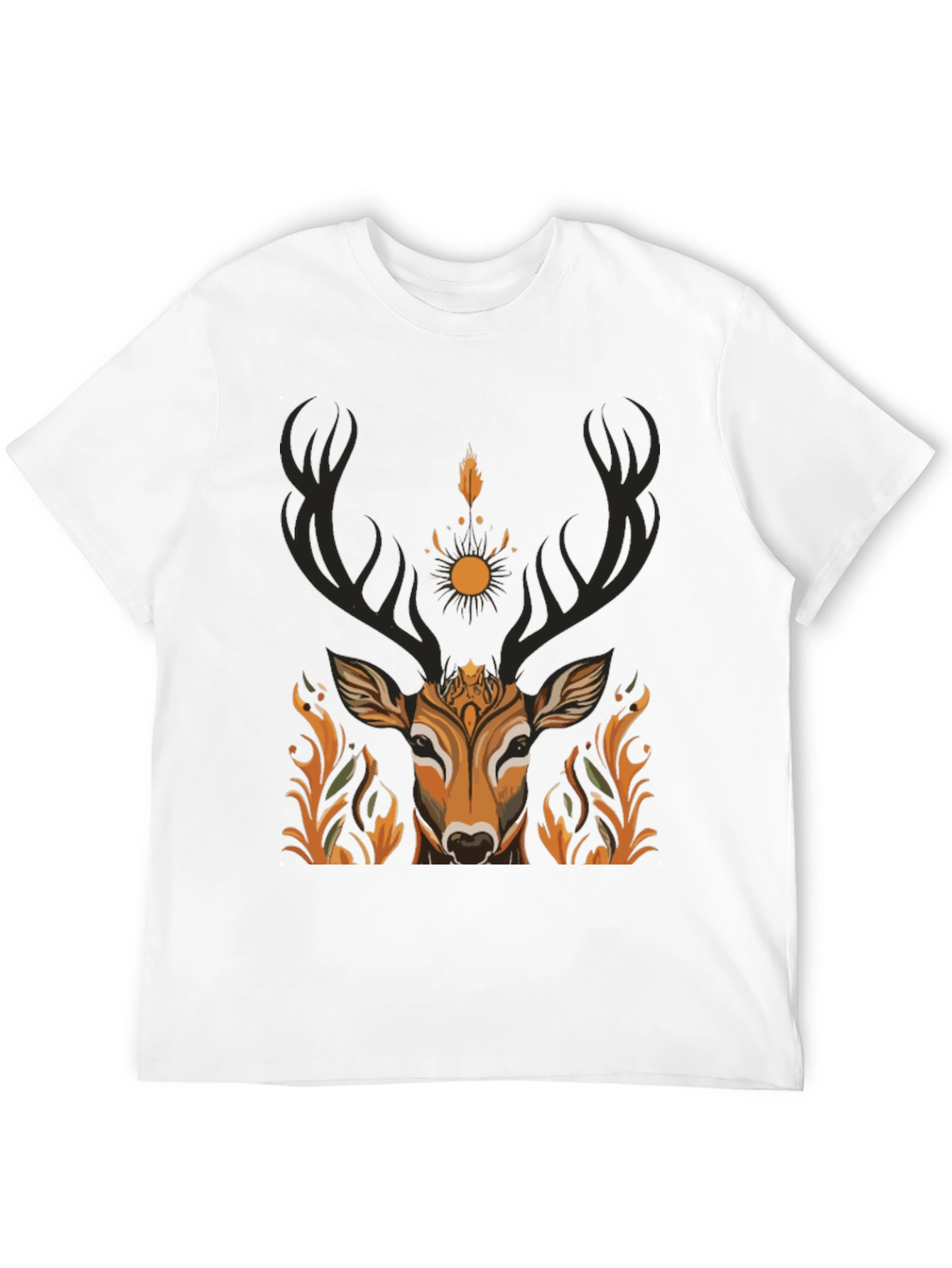 Black Mystic Deer Graphic Tee - Nature Inspired Design view 12