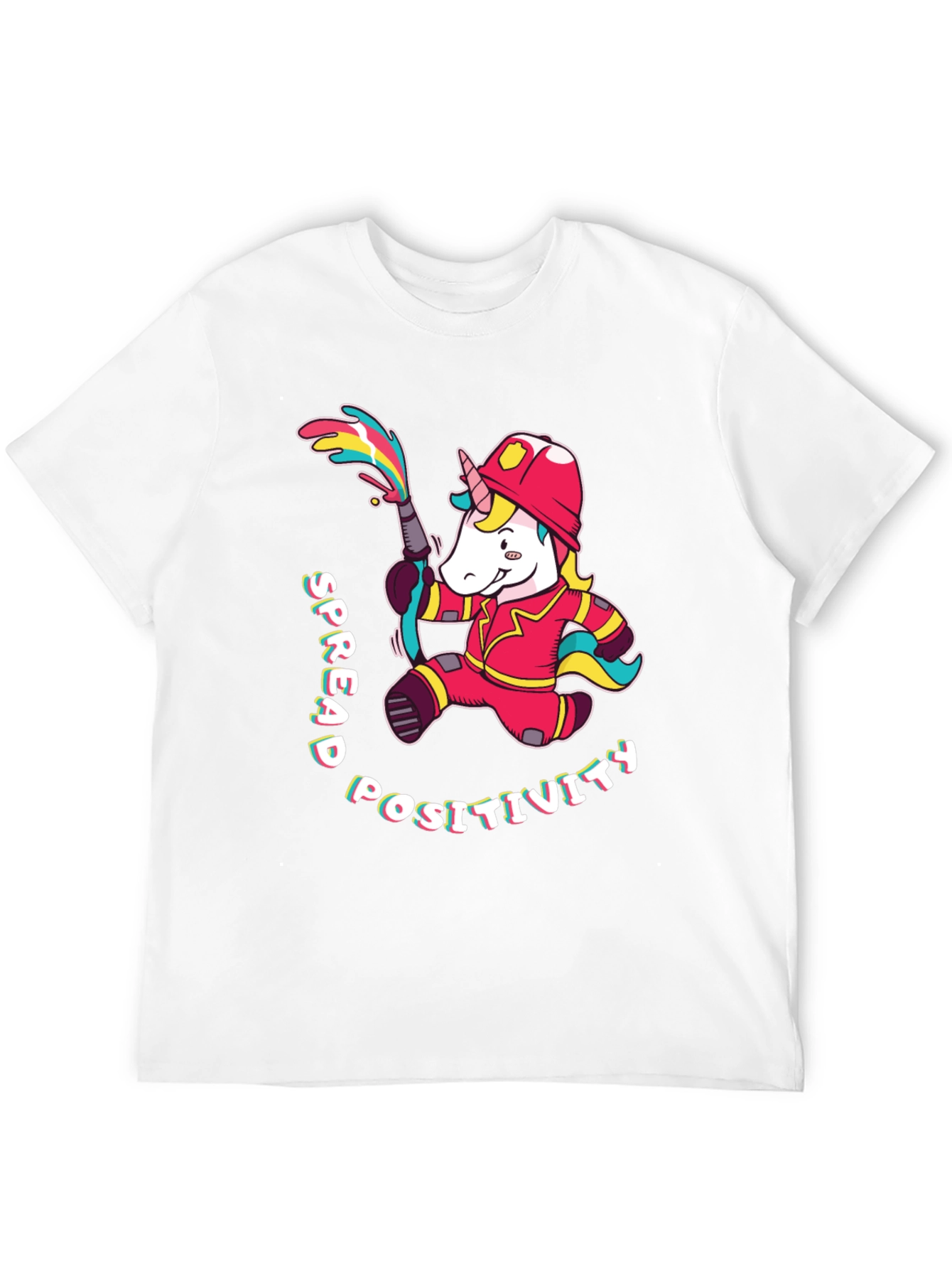 Black Unicorn Firefighter T-Shirt - Spread Positivity view 12
