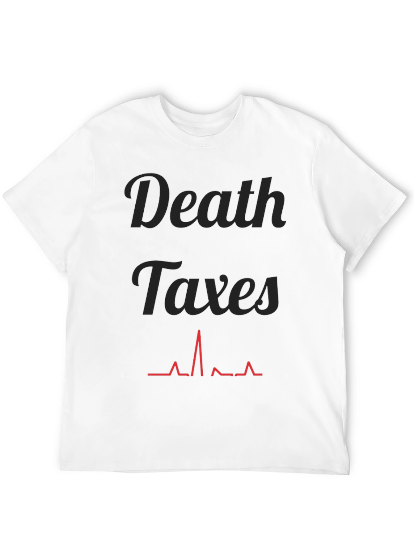 Black Death Taxes Heartbeat Graphic Tee - Black view 12