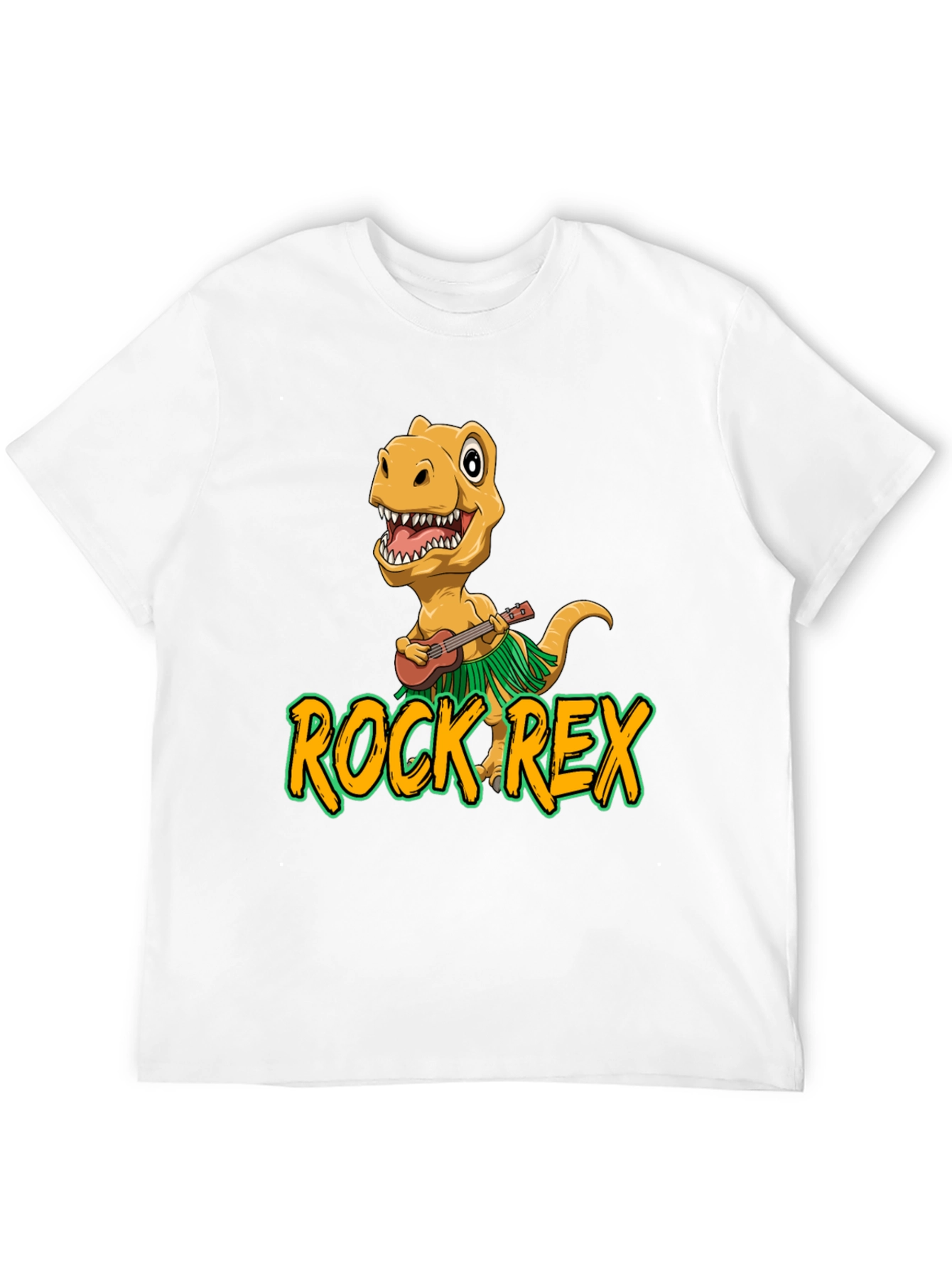 Black Rock Rex T-Shirt - Dinosaur Ukulele Design view 12