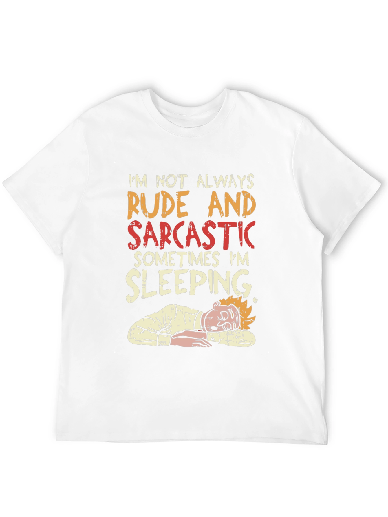 Black Rude and Sarcastic Sleeping Graphic Tee view 12