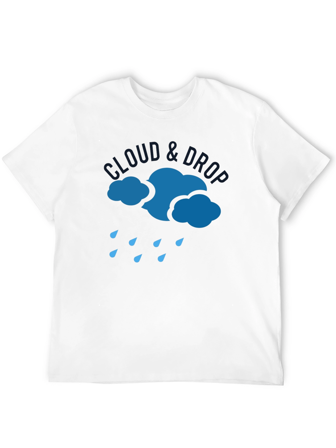 Black Cloud & Drop Graphic T-Shirt - Modern Casual Wear view 12