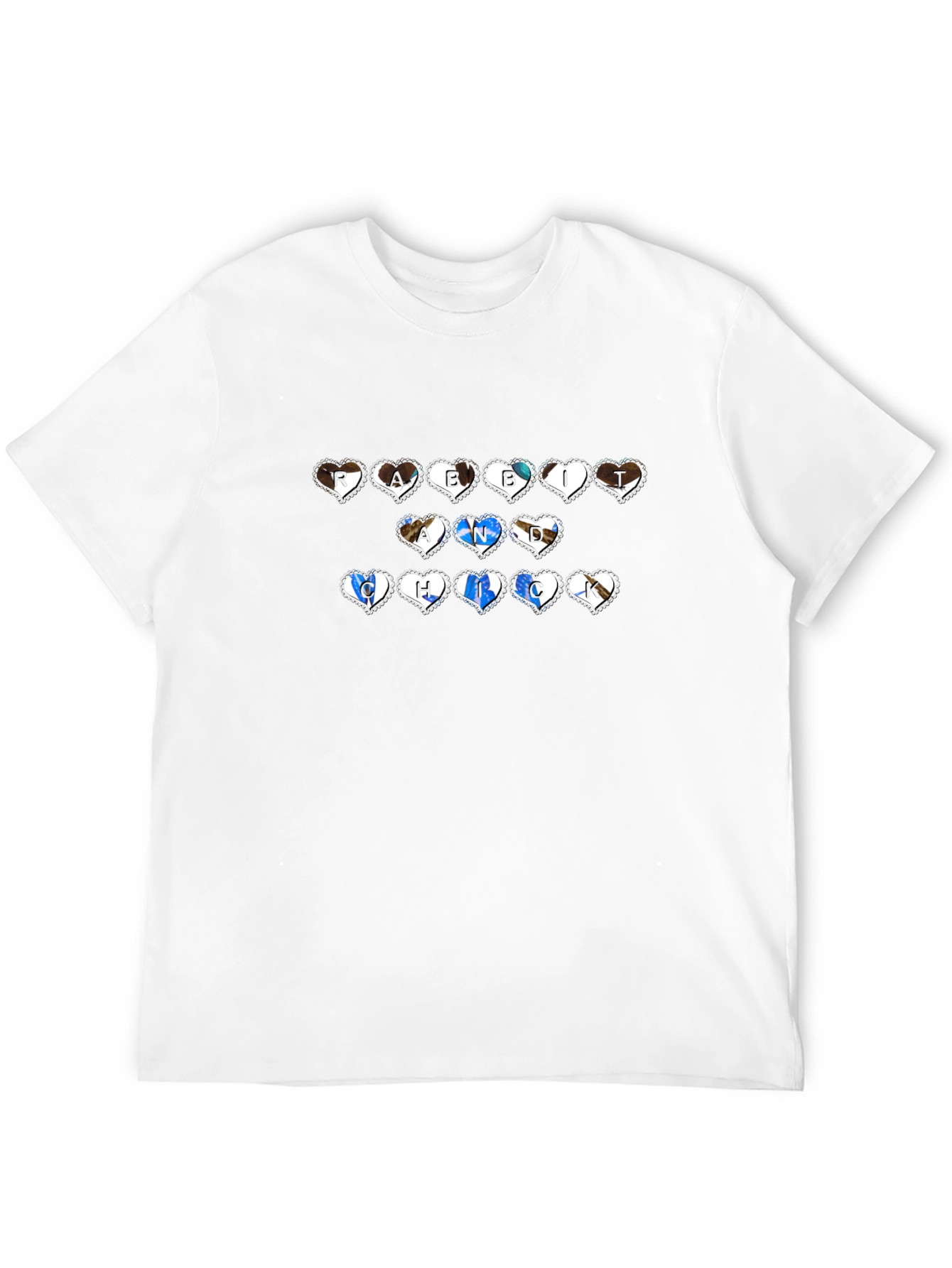 Black Rabbi And Chick Hearts T-Shirt - Novelty Humor Tee view 12