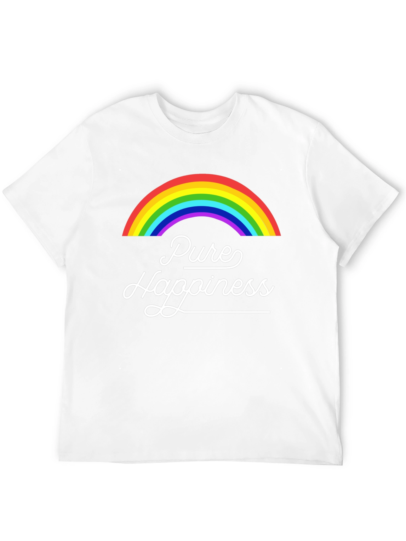 Black Pure Happiness Rainbow Graphic Tee - Black view 12