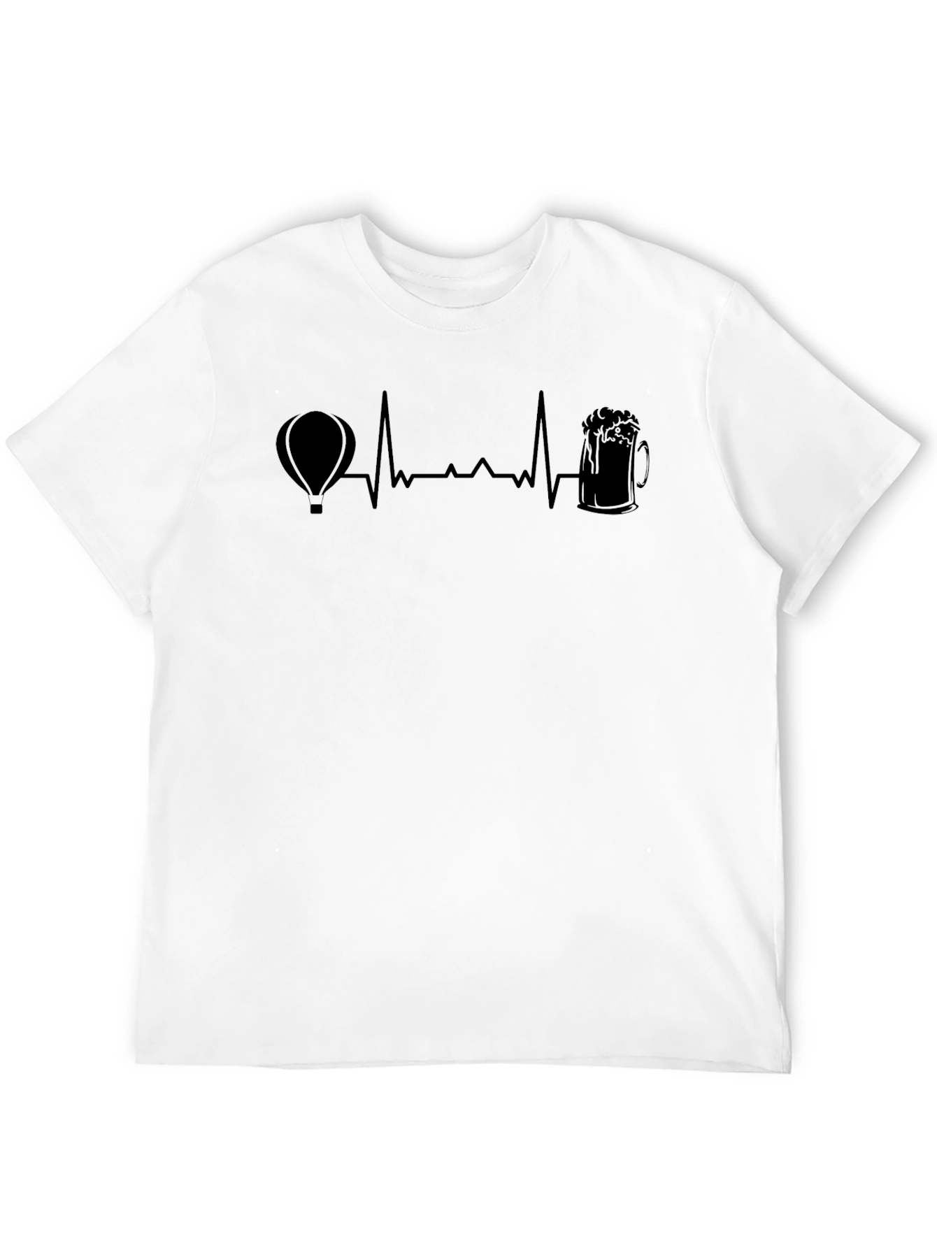 Black Heartbeat T-Shirt: Balloon and Beer view 12