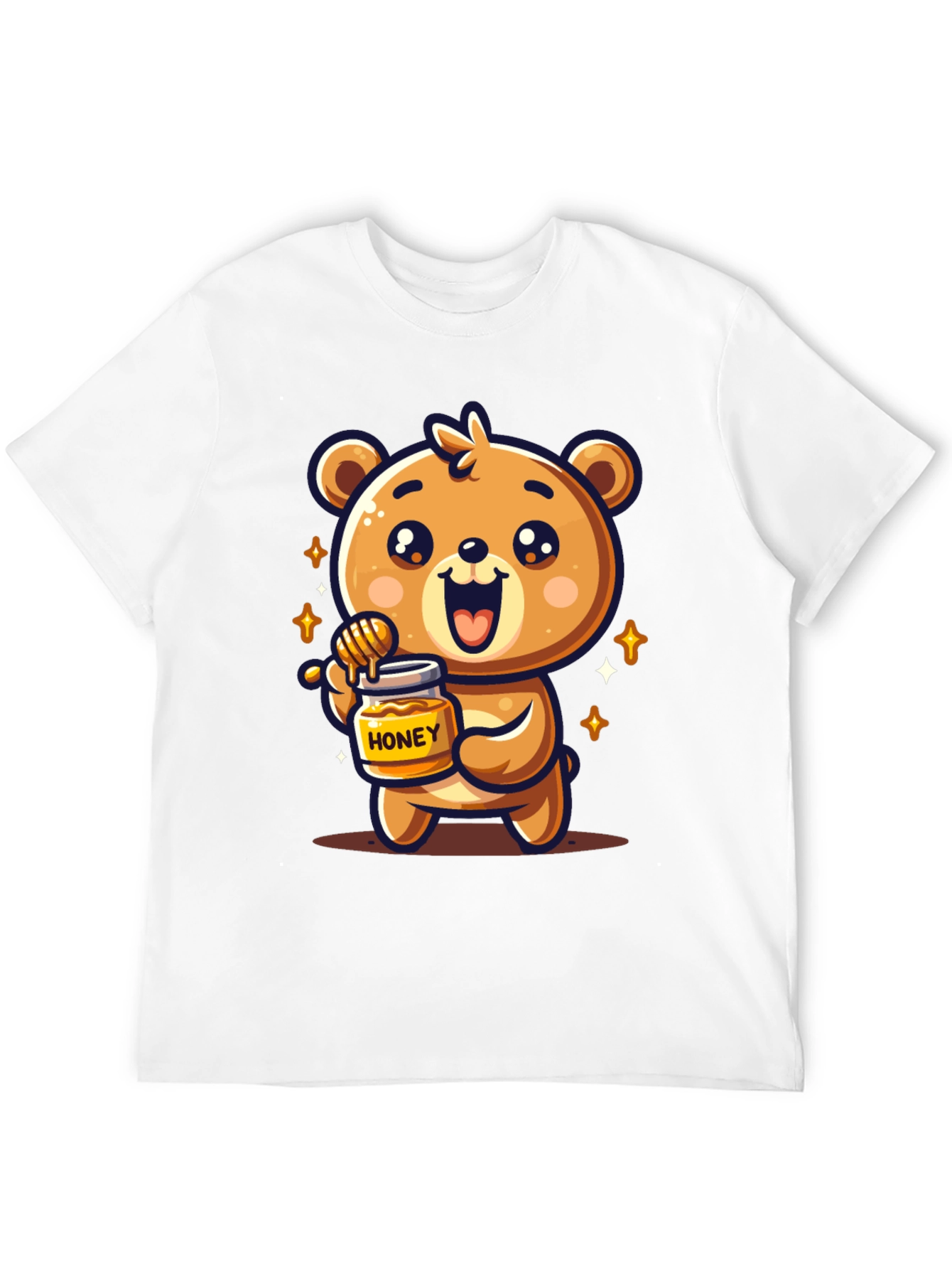 Black Cute Bear Honey Jar Graphic Tee view 12
