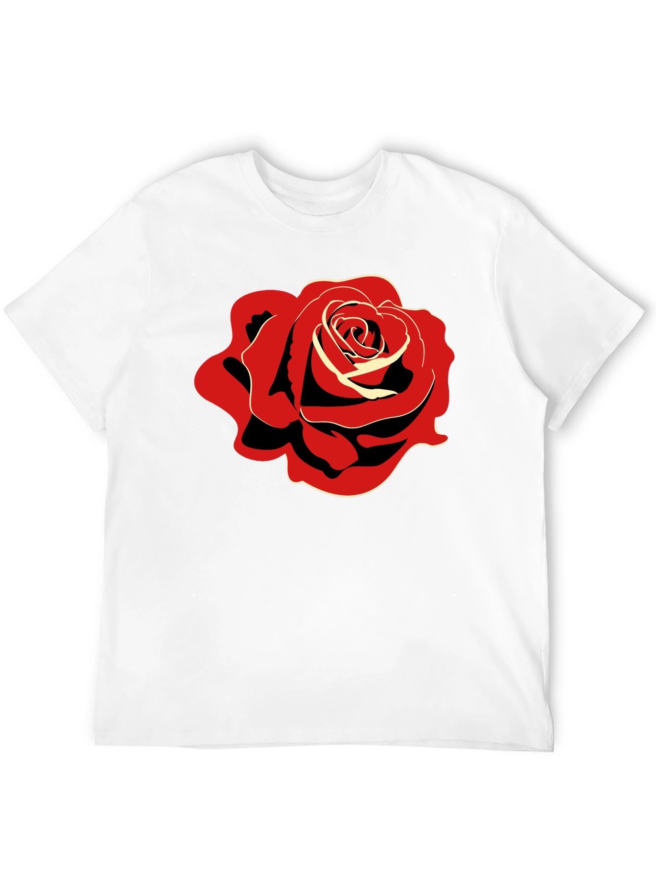 Black Bold Rose Graphic Black T-Shirt view 12
