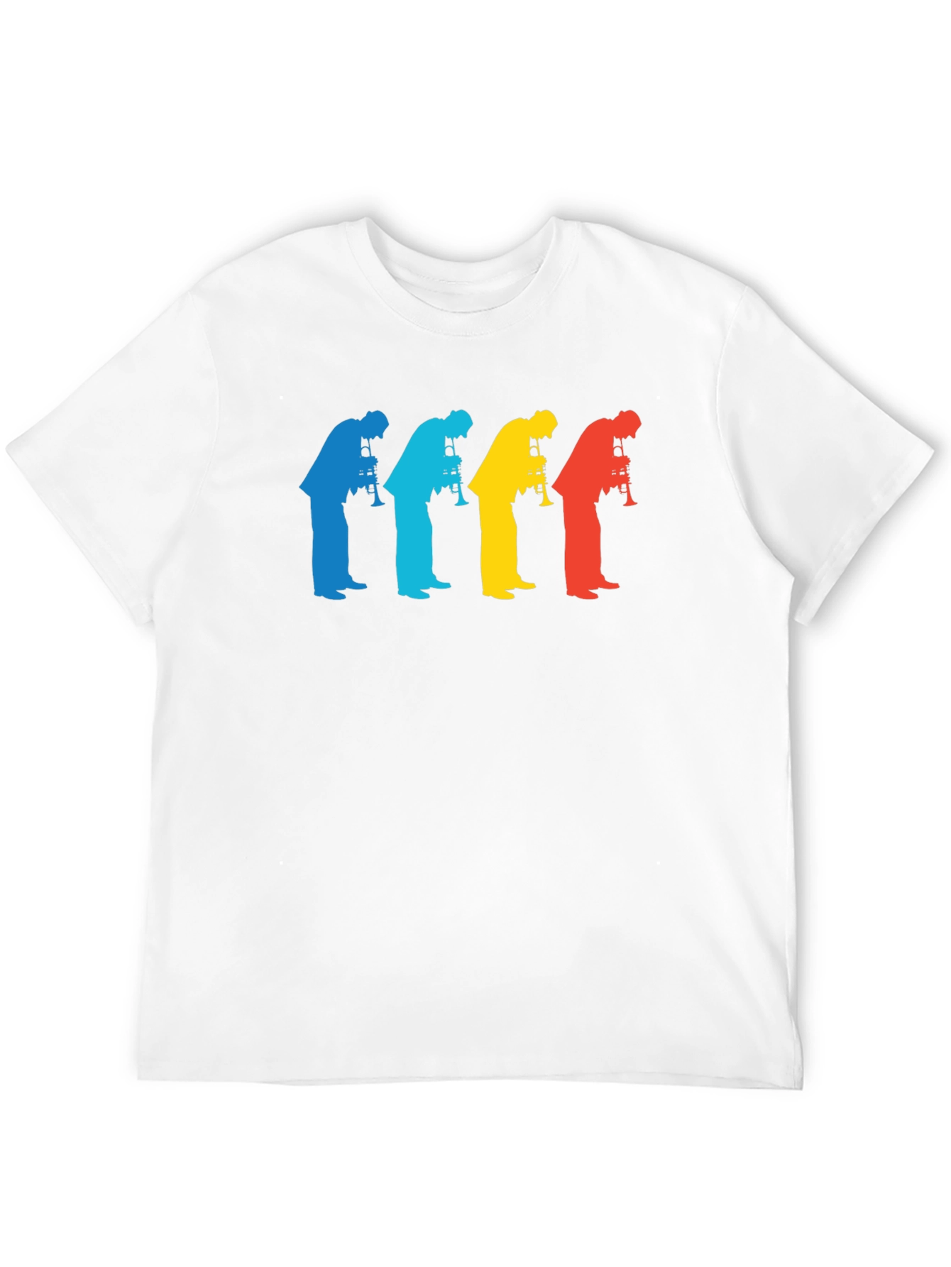 Black Vintage Style Trumpet Player T-Shirt view 12