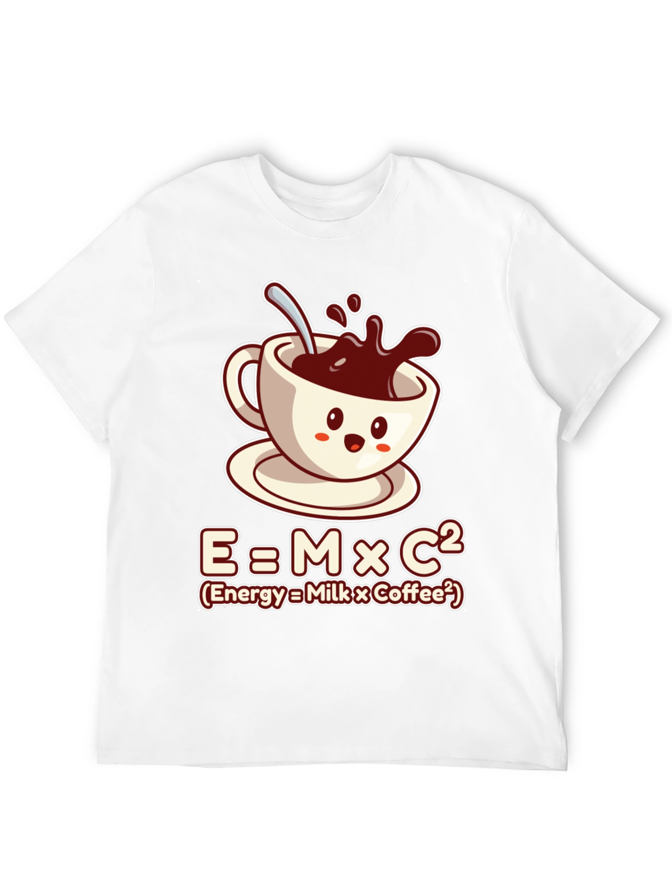 Black Funny Coffee Lover T-Shirt - Energy = Milk x Coffee view 12
