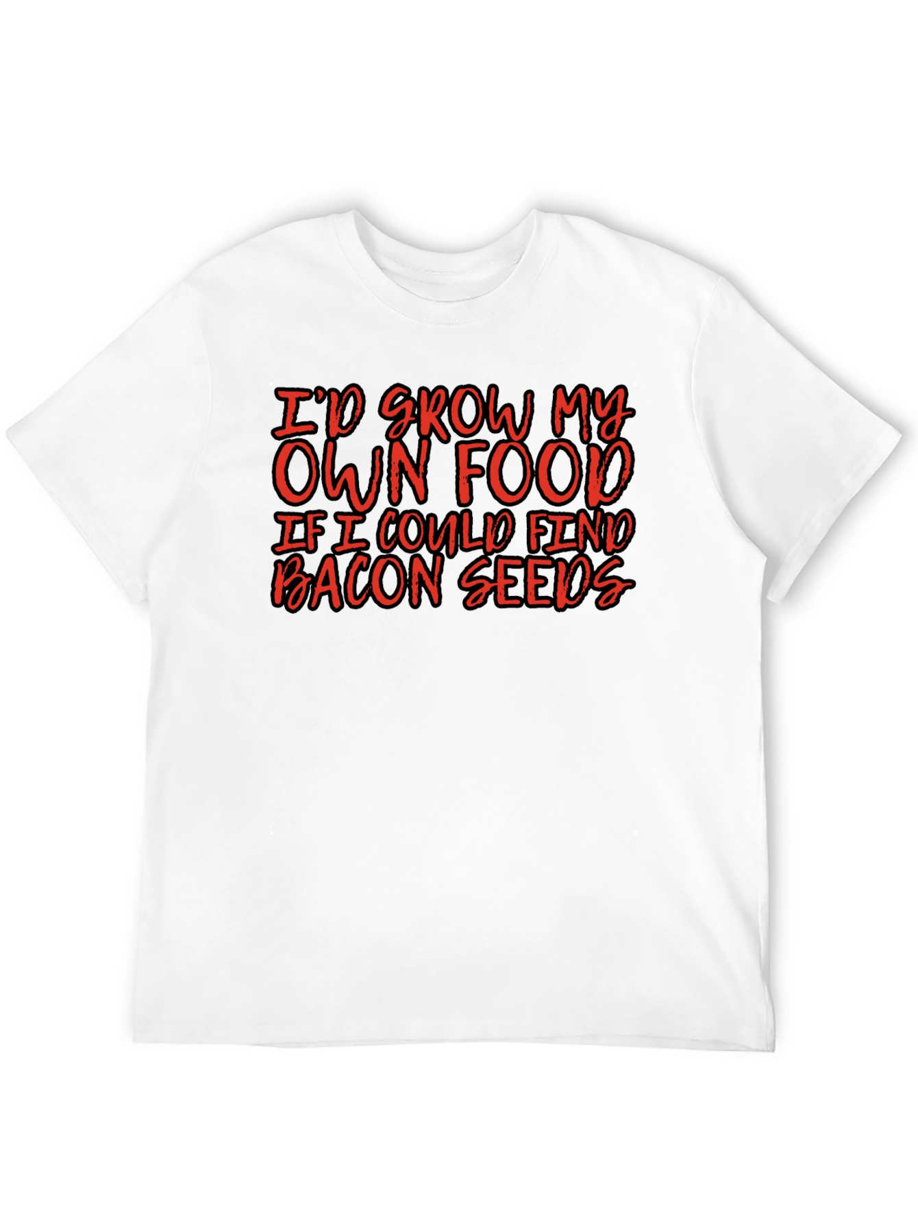 Black Funny Bacon Seeds T-Shirt, Novelty Graphic Tee view 12