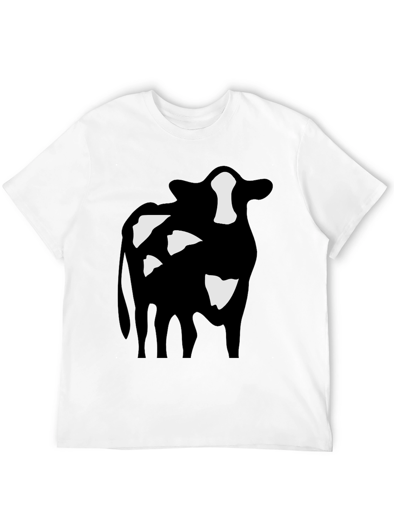 Black Cow Print Black T-Shirt view 12