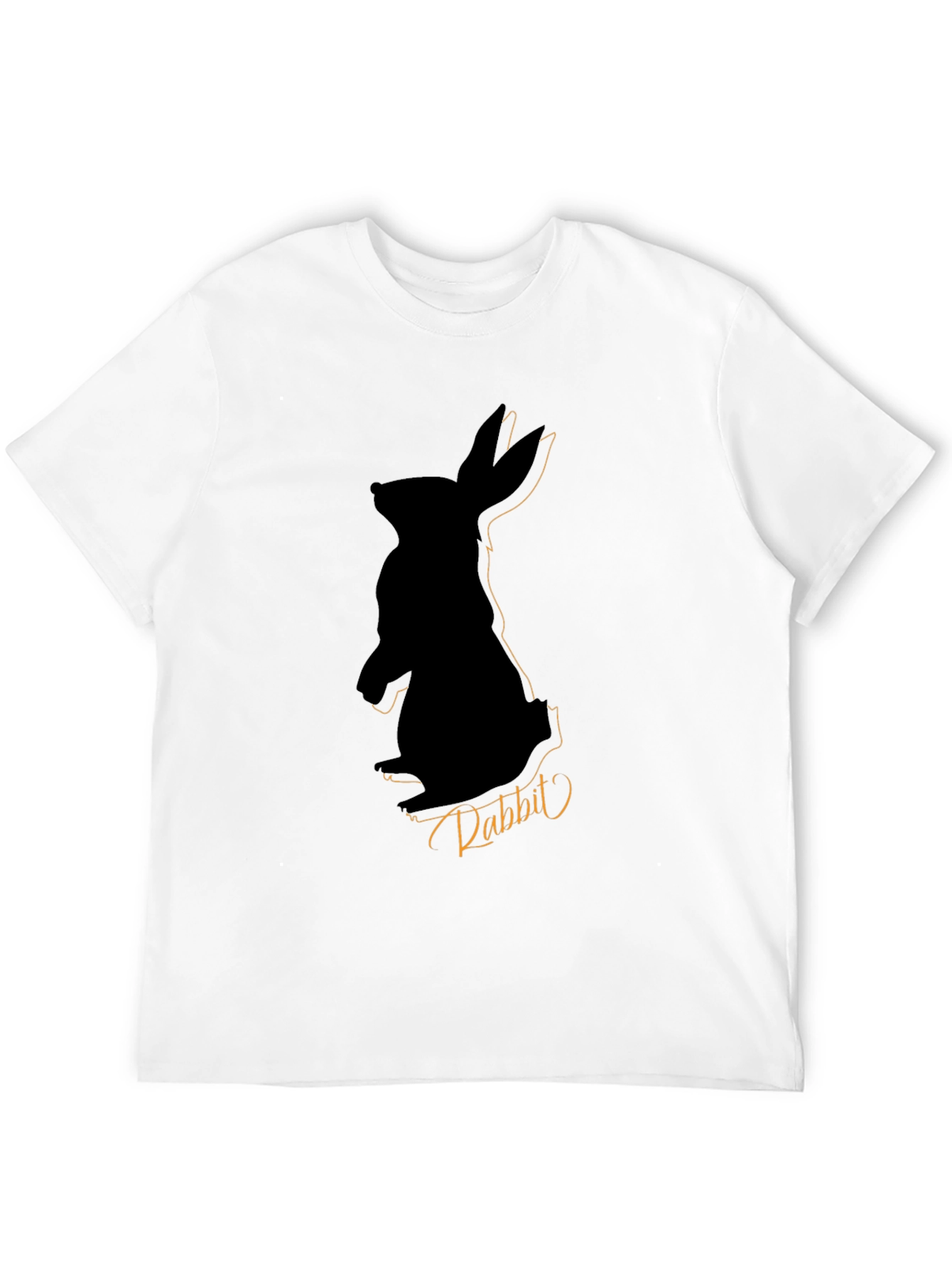Black Men's Black Rabbit Silhouette Graphic Tee view 12