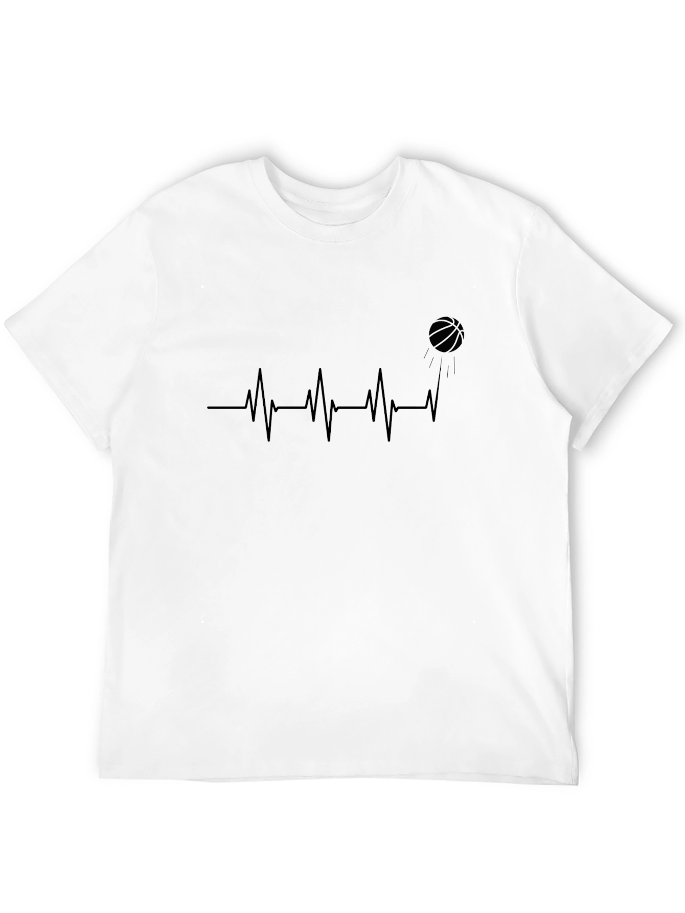 Black Basketball Heartbeat T-Shirt - Black view 12