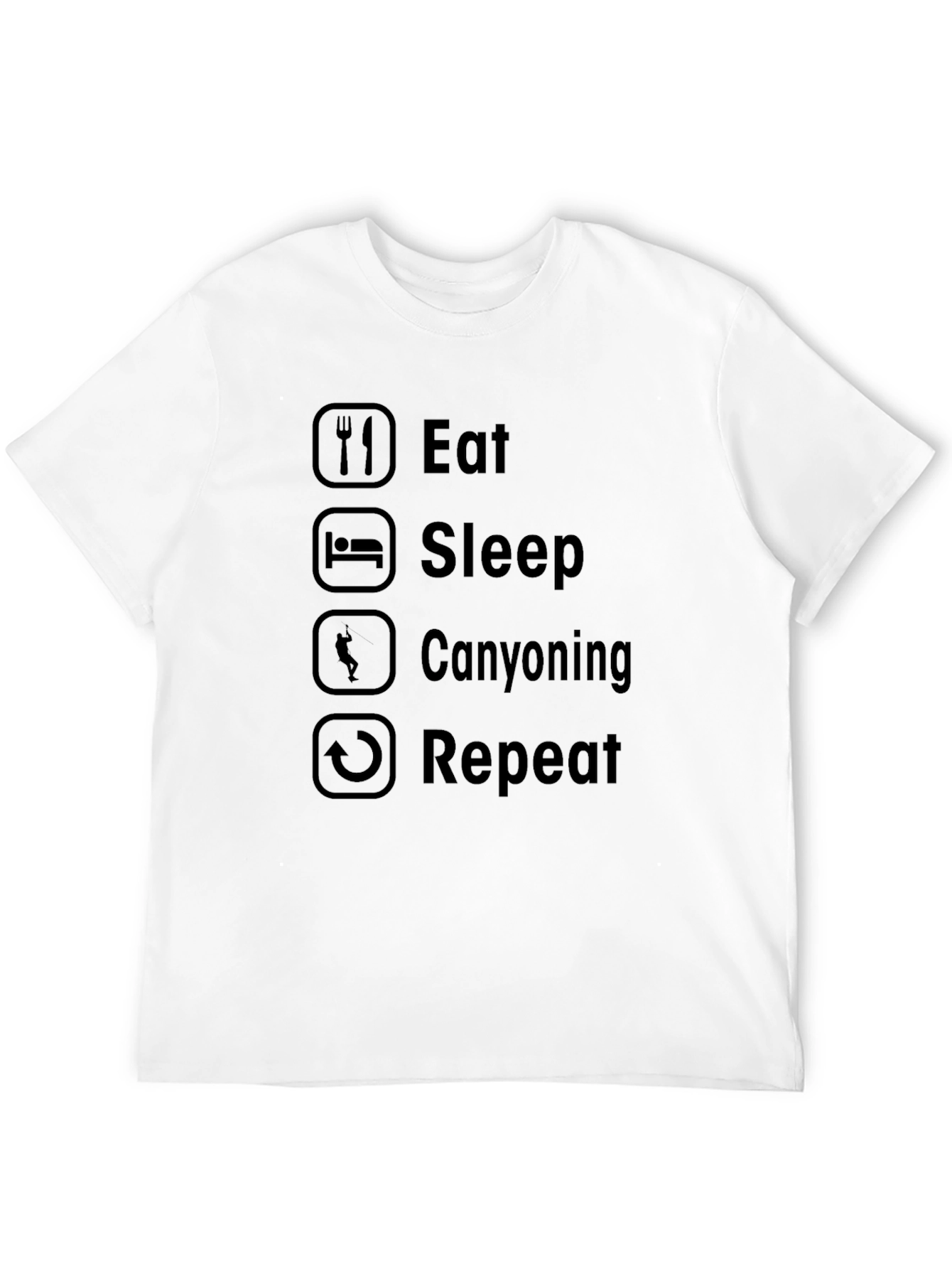 Black Eat Sleep Canyoning Repeat Graphic T-Shirt view 12