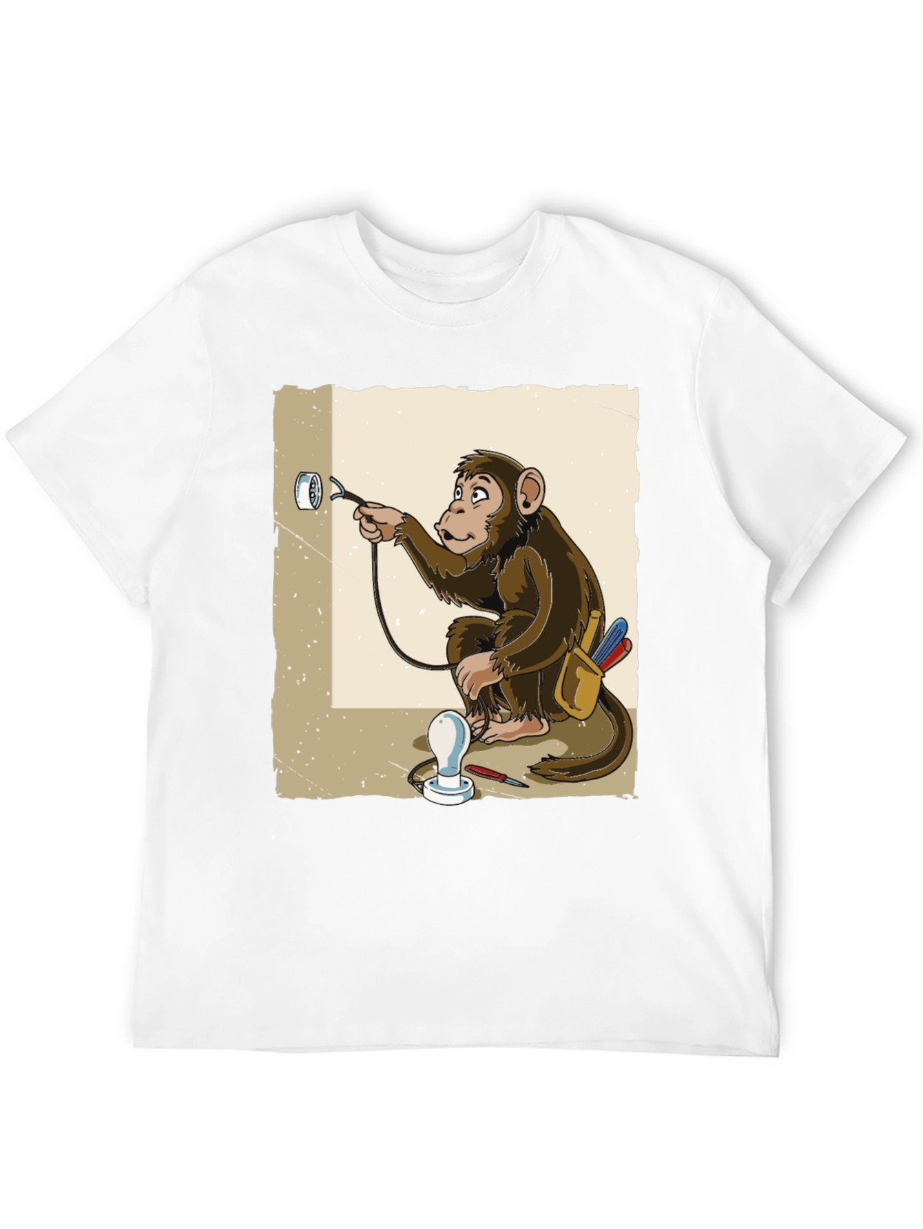 Black Electrician Monkey Graphic T-Shirt view 12