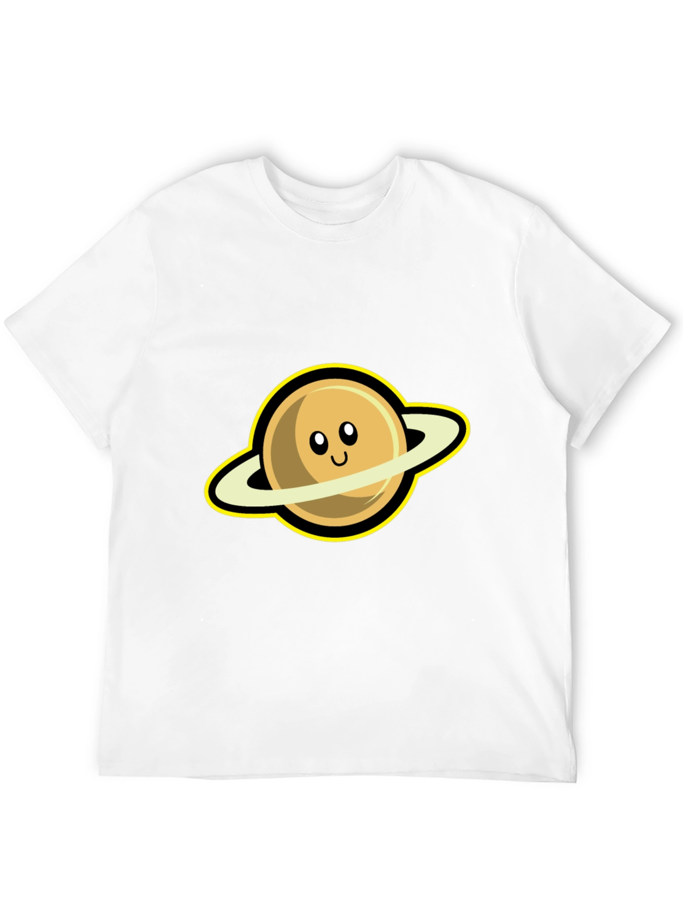 Black Cute Saturn Graphic Tee - Black Short Sleeve Shirt view 12