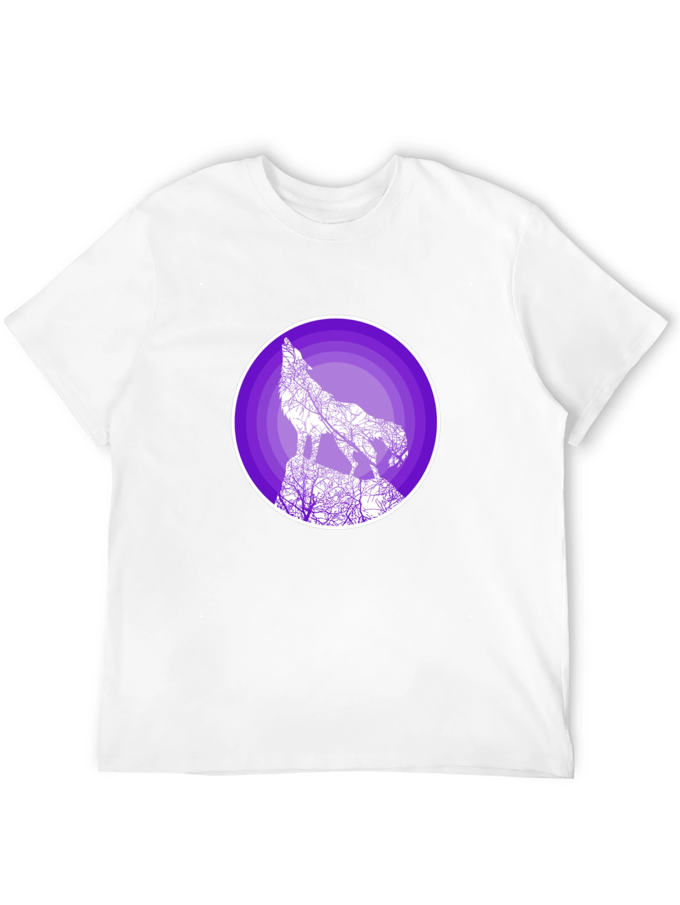 Black Wolf Silhouette Graphic T-Shirt - Black view 12