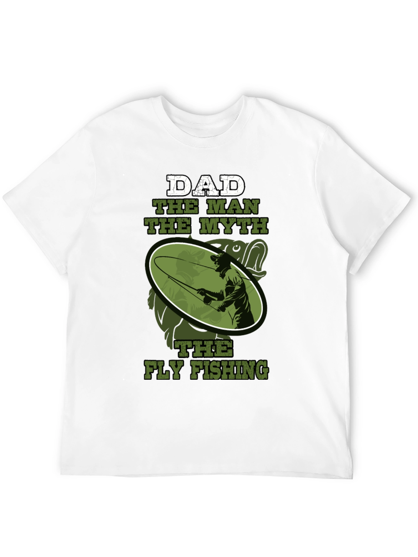 Black Dad The Man Myth Fly Fishing Graphic Tee view 12