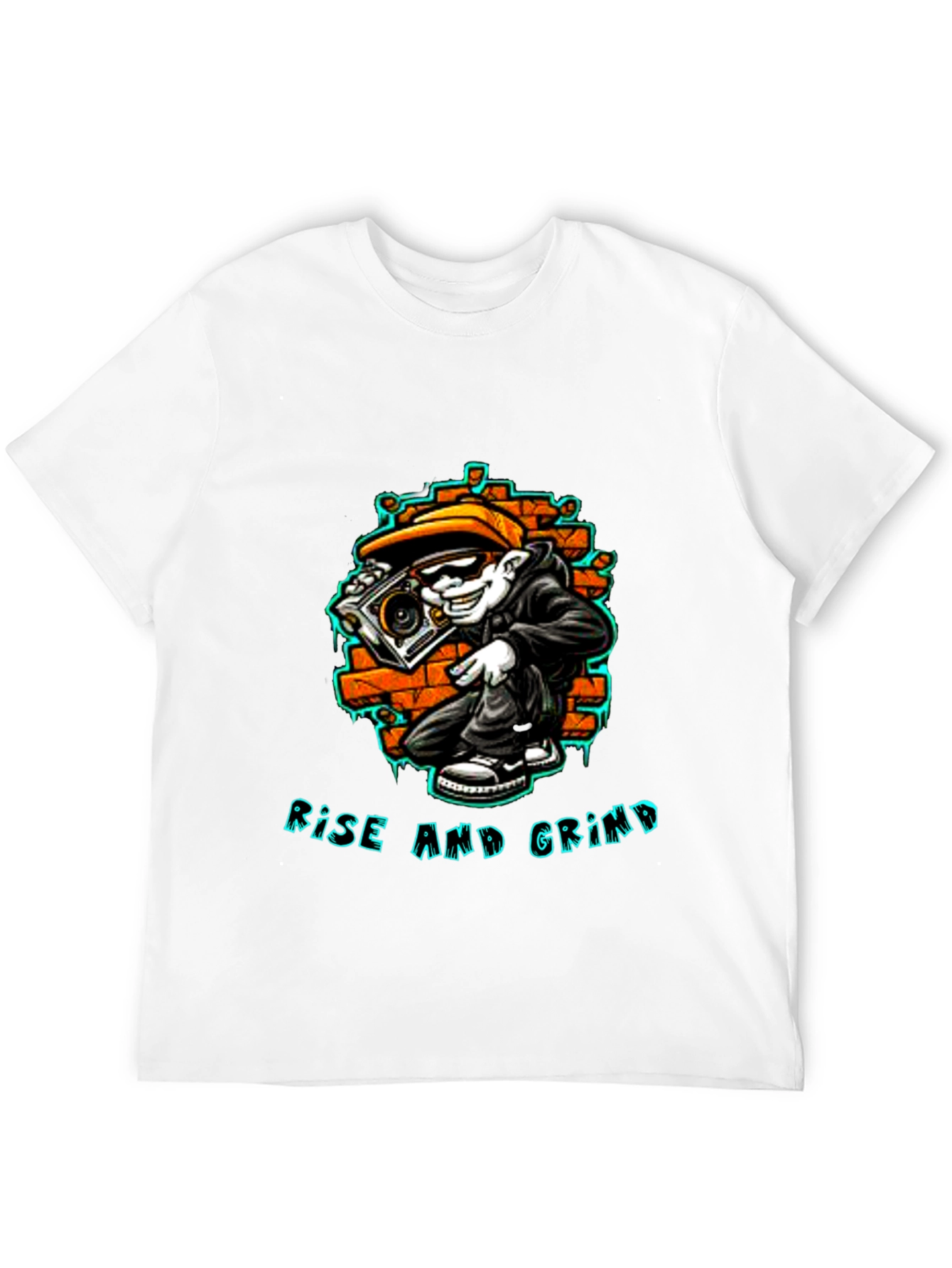Black Rise and Grind Graphic Tee - Streetwear Style view 12