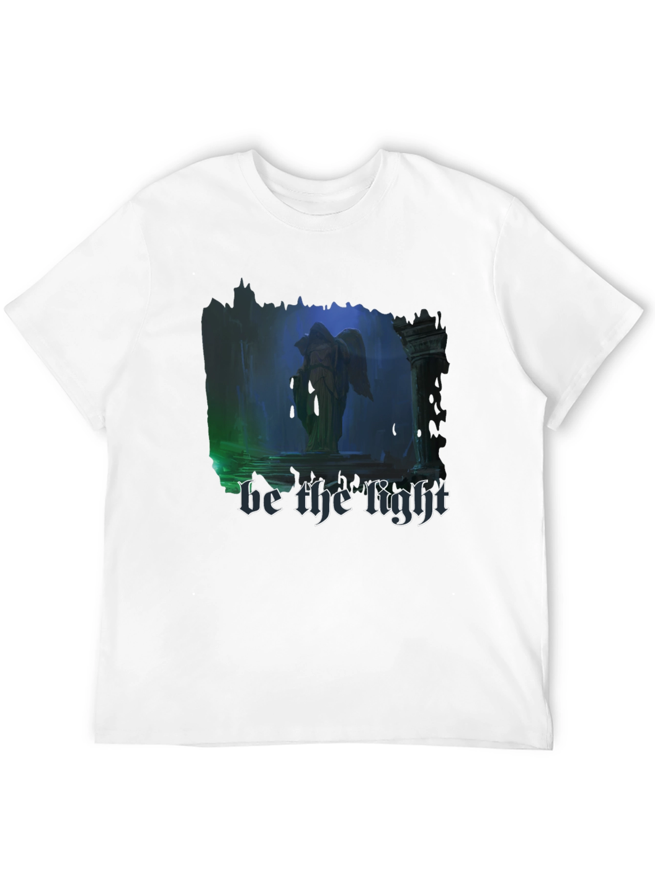 Black Be The Light T-Shirt - Gothic Angel Design view 12
