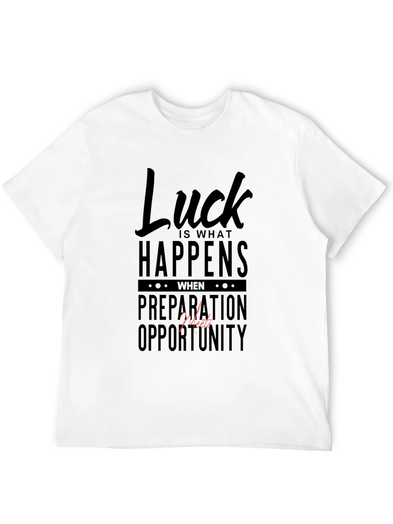 Black Luck Happens Black Graphic Tee view 12