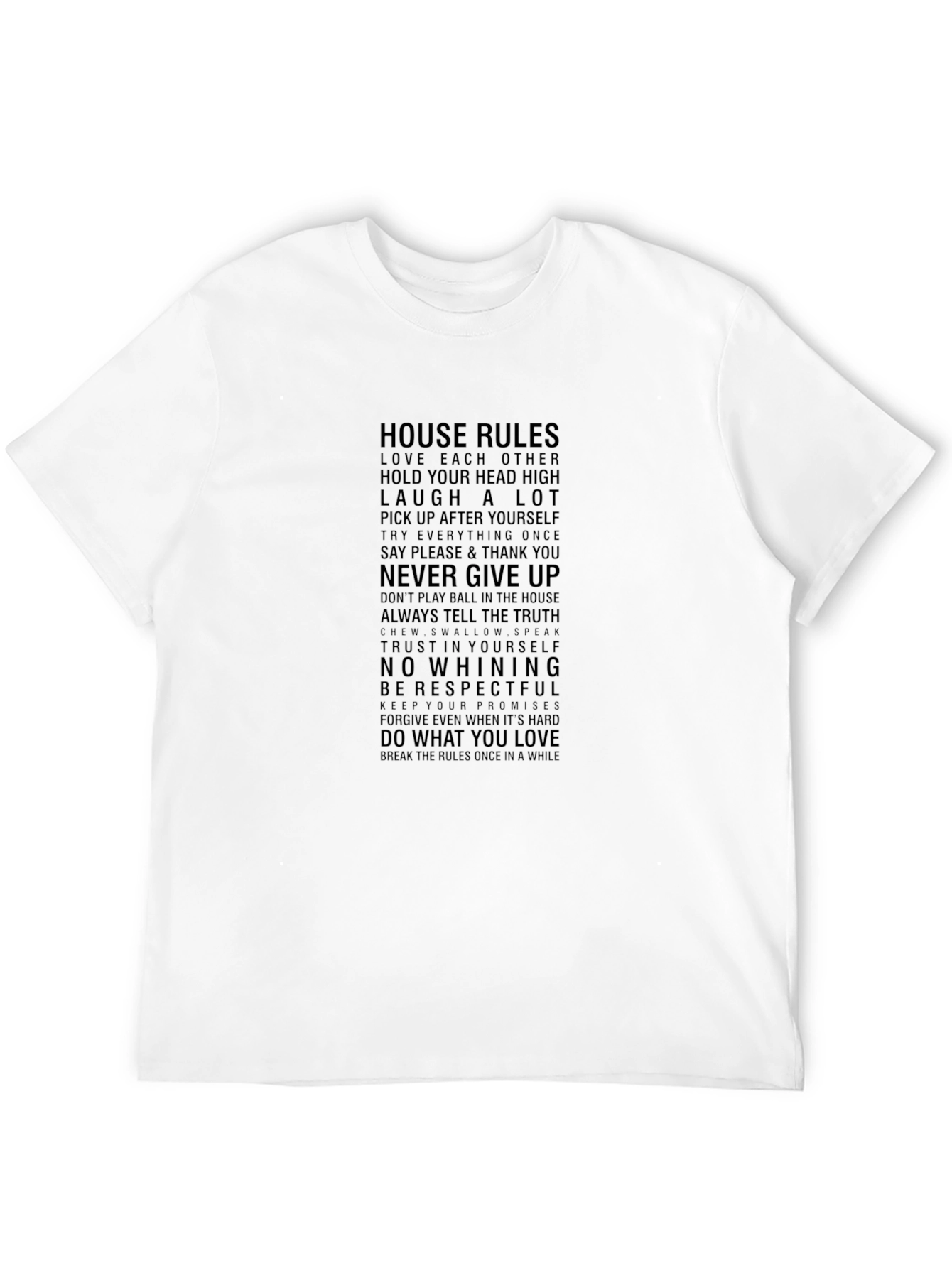 Black House Rules Black Graphic T-Shirt - Inspirational Family Tee view 12