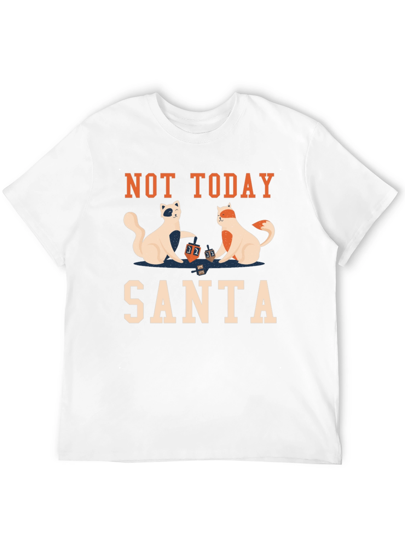 Black Not Today Santa T-Shirt with Cats Playing Dreidel view 12