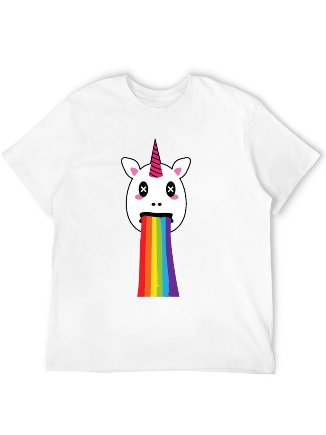 Black Unicorn Rainbow Puke Graphic Tee view 12