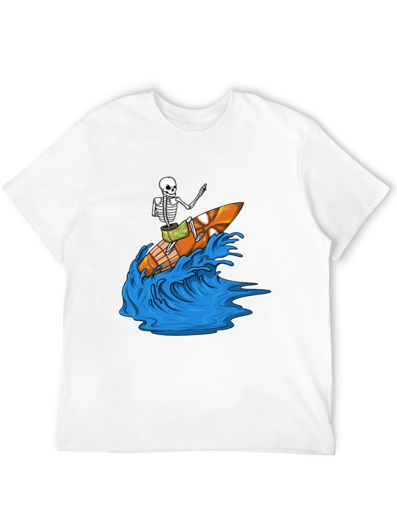 Black Surfing Skeleton Graphic Tee - Black view 12