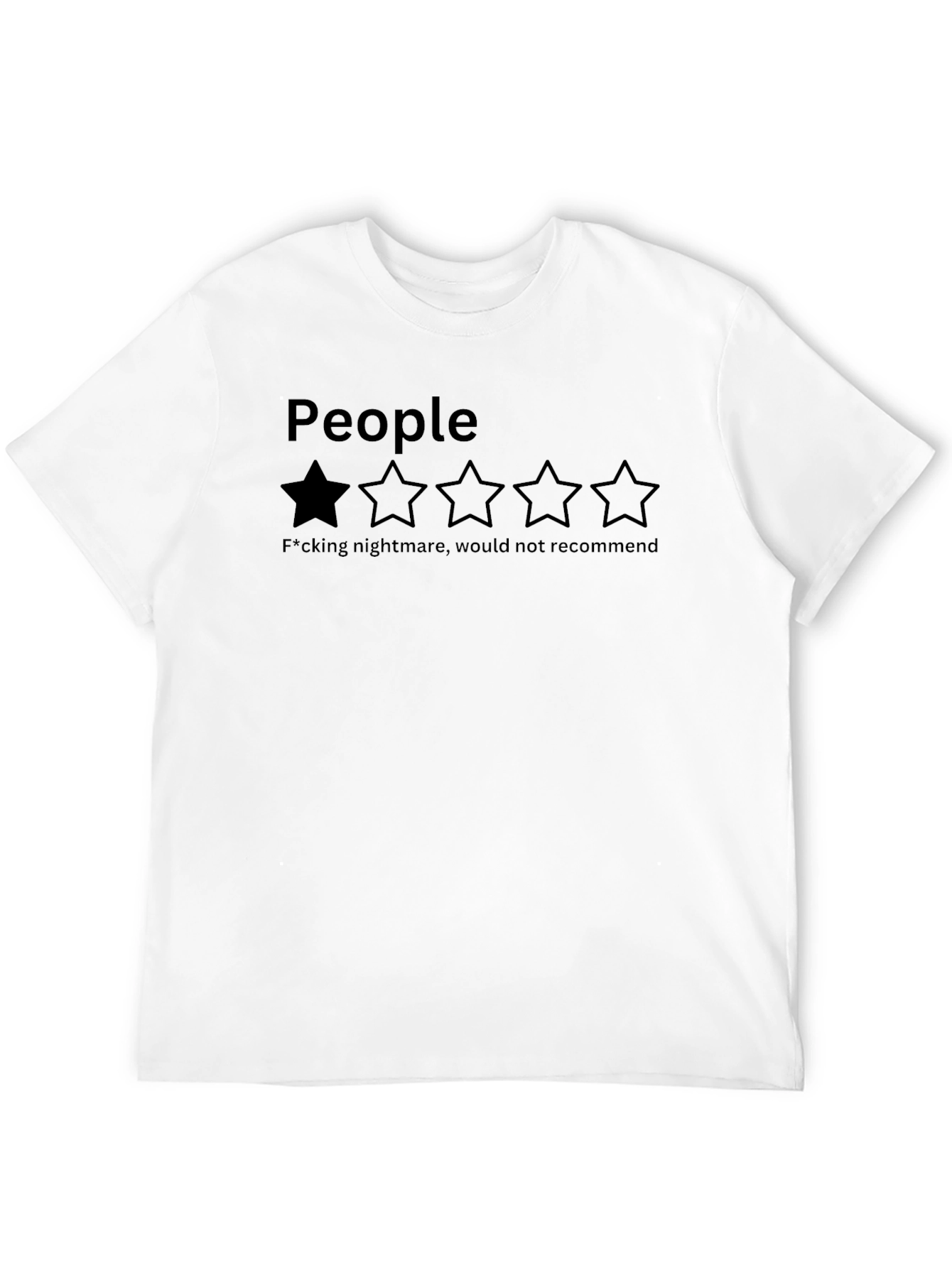 Black People Rating T-Shirt - Funny Sarcastic One Star Review Tee view 12