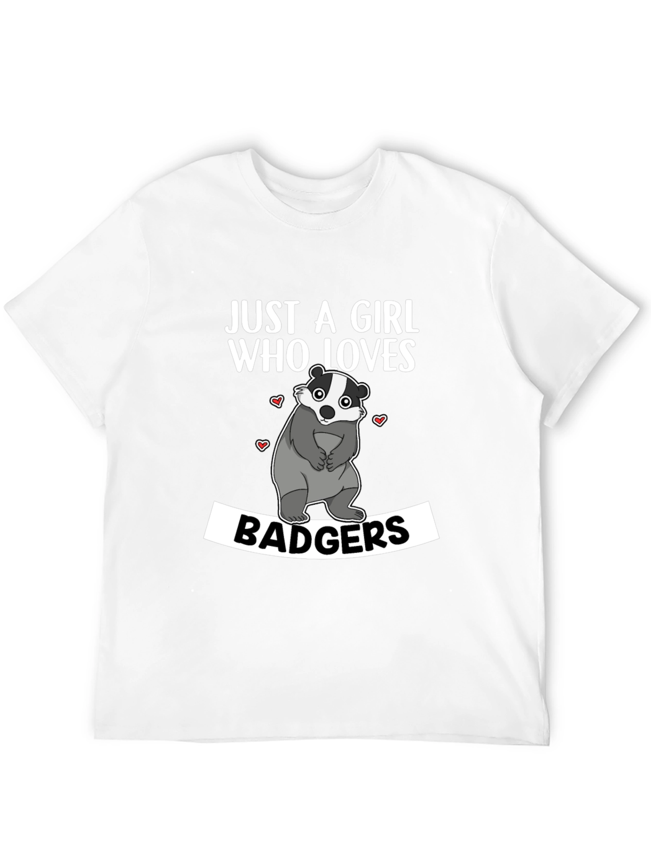 Black Just A Girl Who Loves Badgers T-Shirt view 12