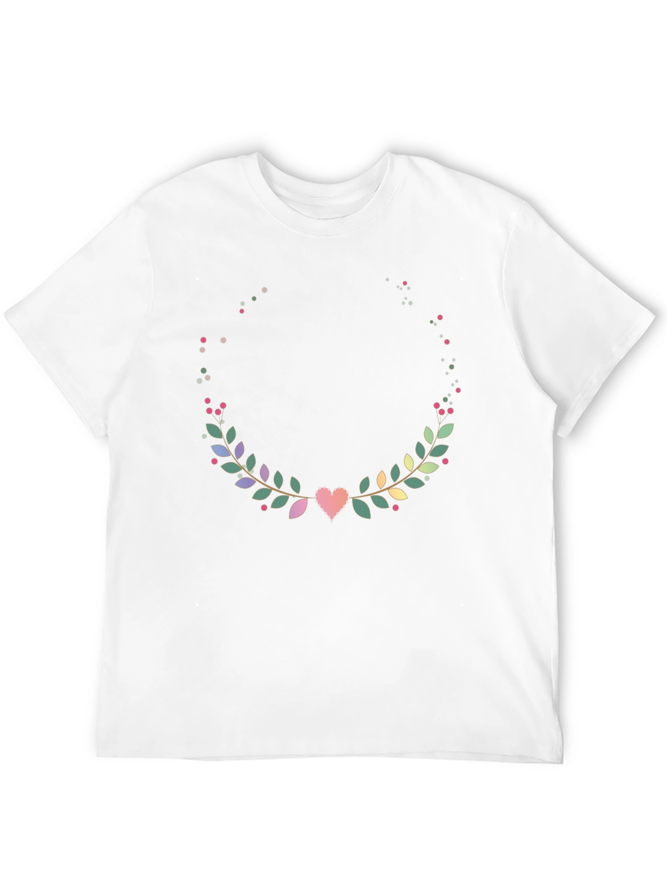 Black Floral Heart Wreath T-Shirt - Stylish Graphic Tee view 12