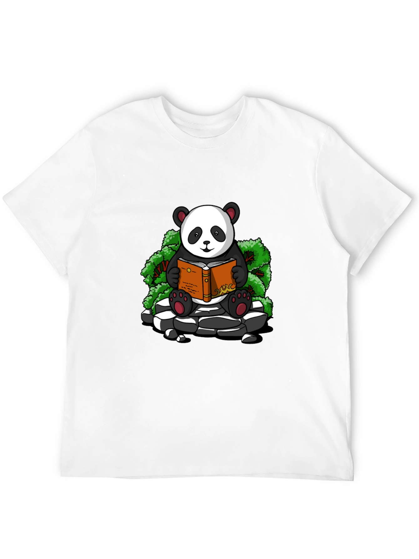 Black Panda Reader Graphic Tee - Black Cotton T-Shirt view 12