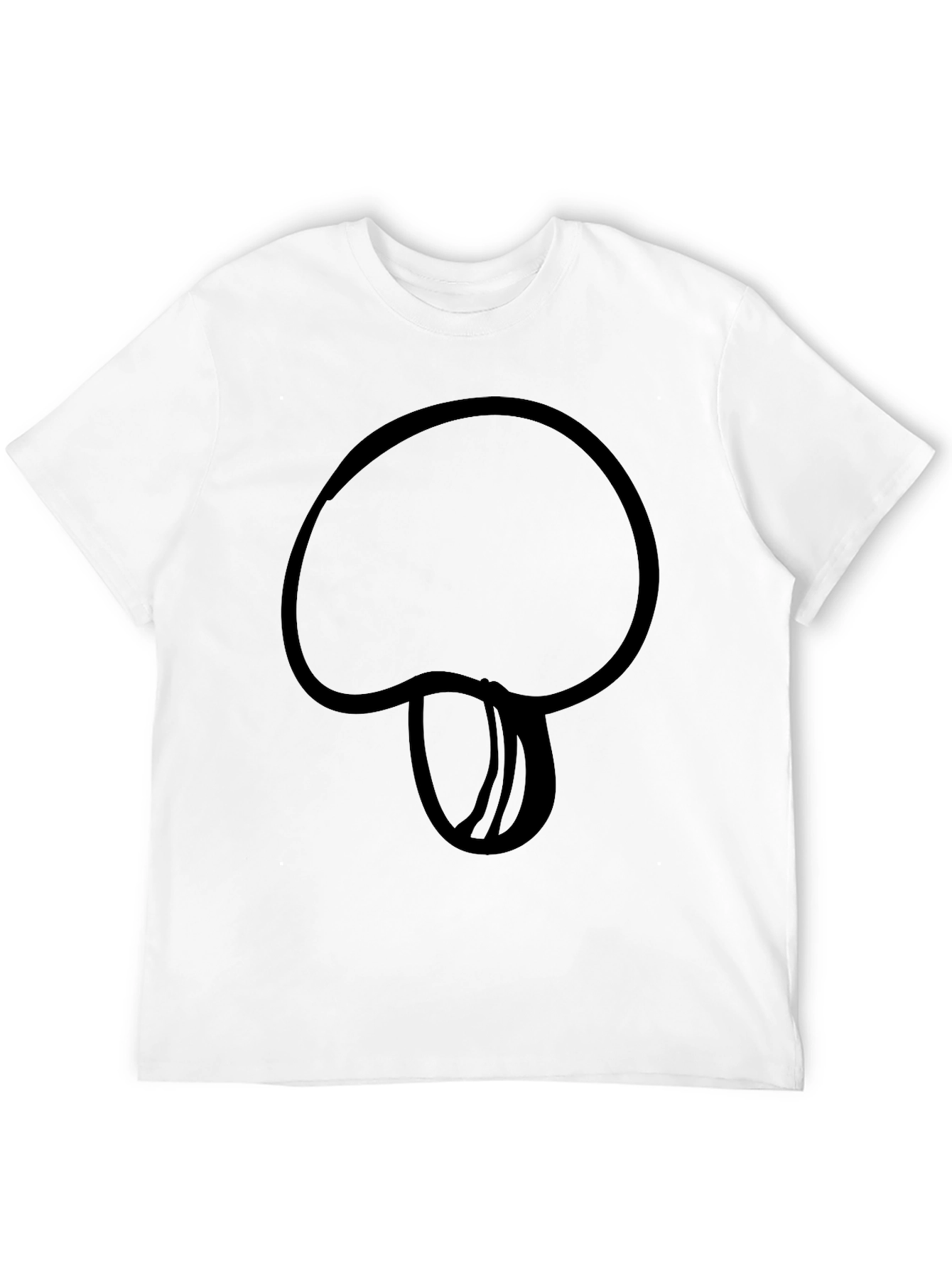 Black Mushroom Outline Black T-Shirt - Casual Style view 12