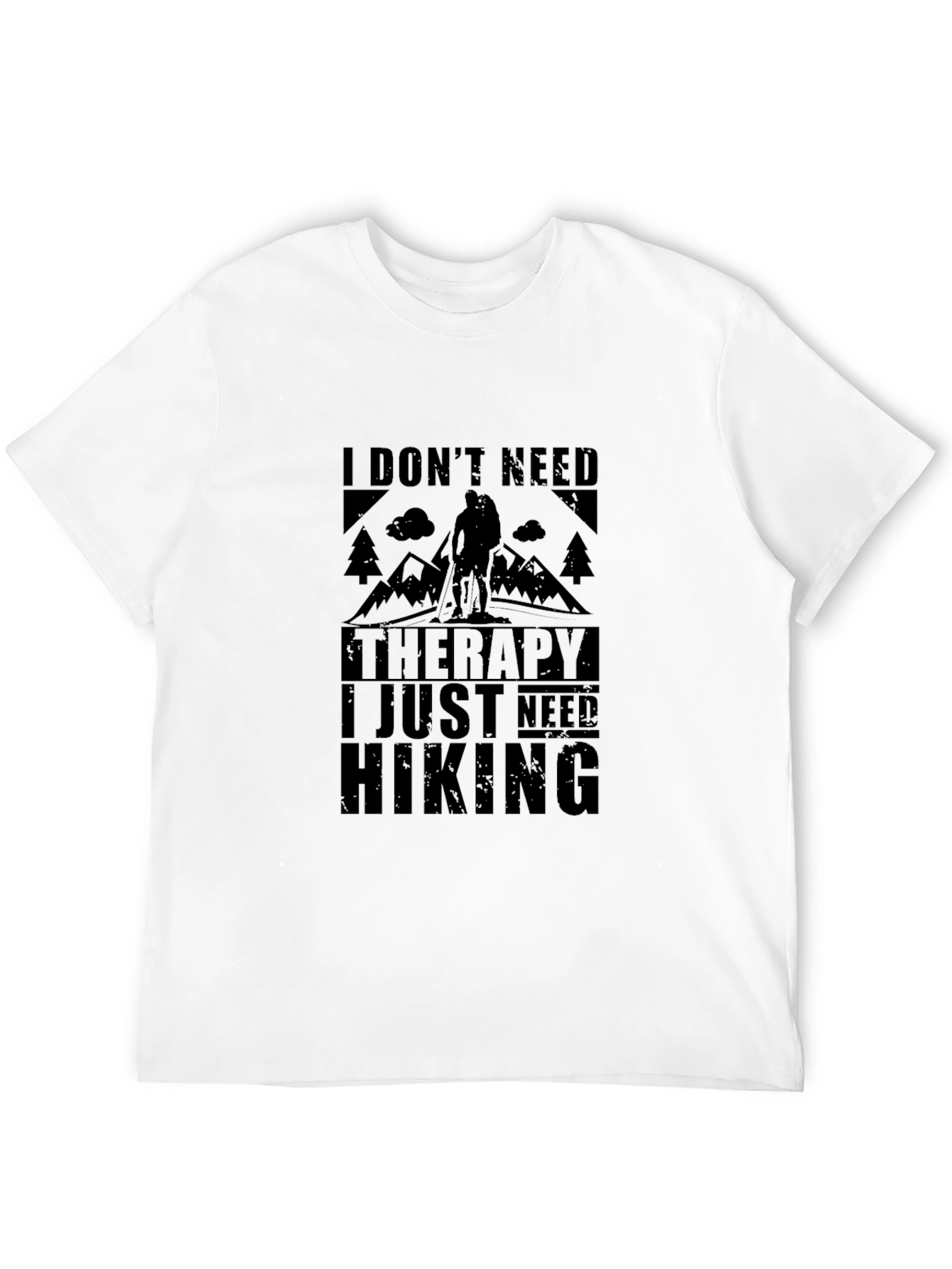 Black Hiking Therapy Black T-Shirt view 12