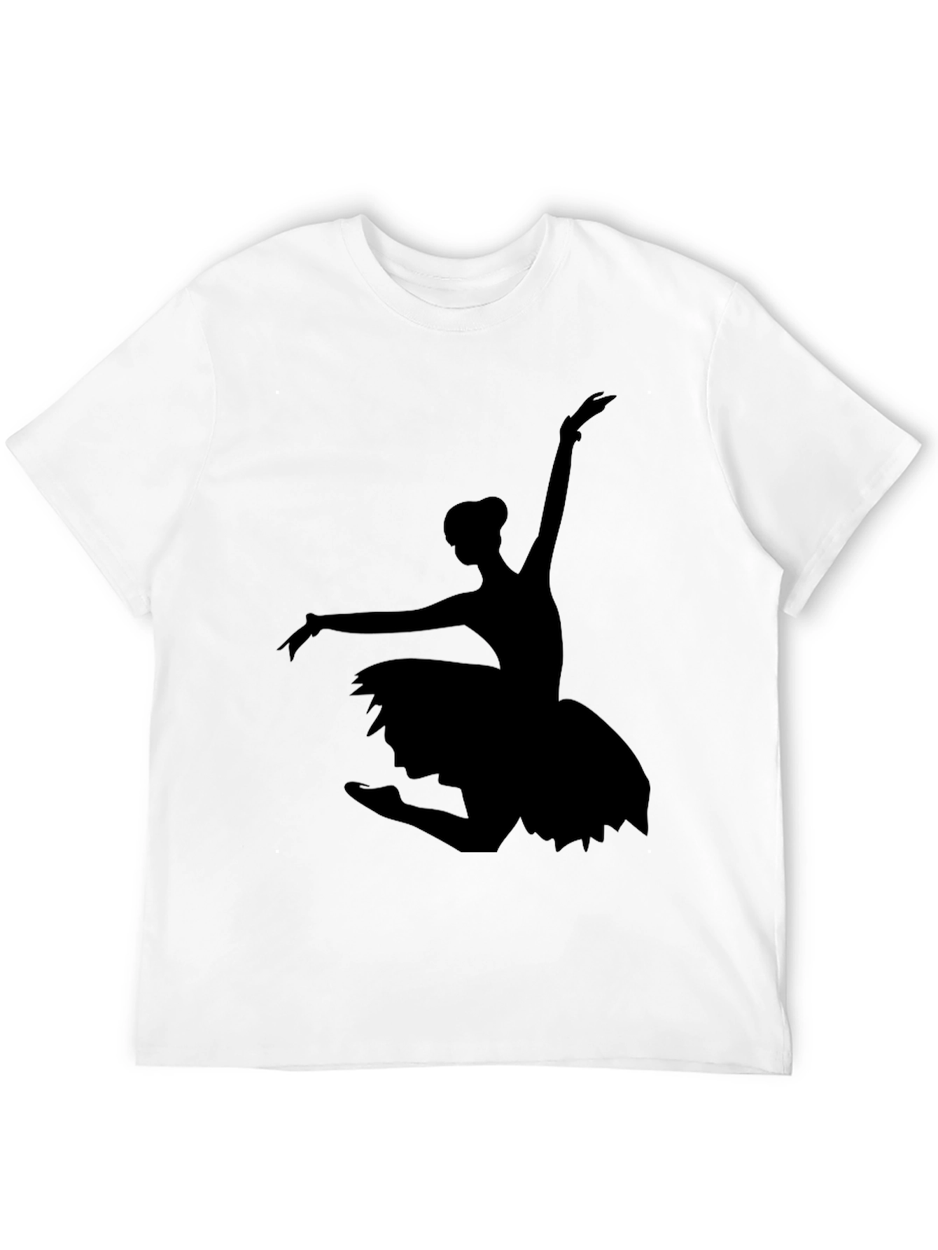 Black Ballet Dancer Silhouette Graphic Tee - Black view 12