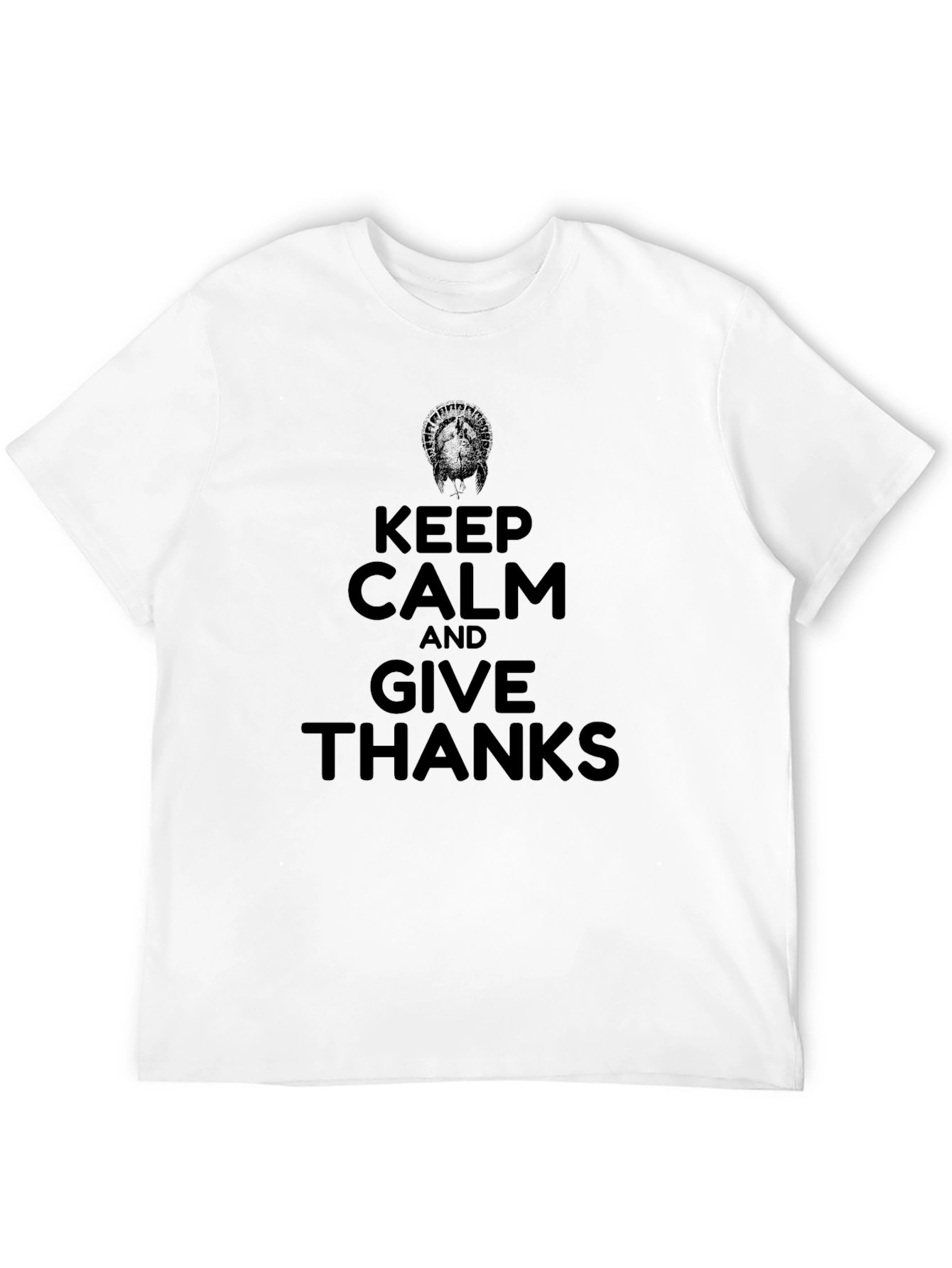Black Keep Calm & Give Thanks Black Graphic Tee Shirt view 12