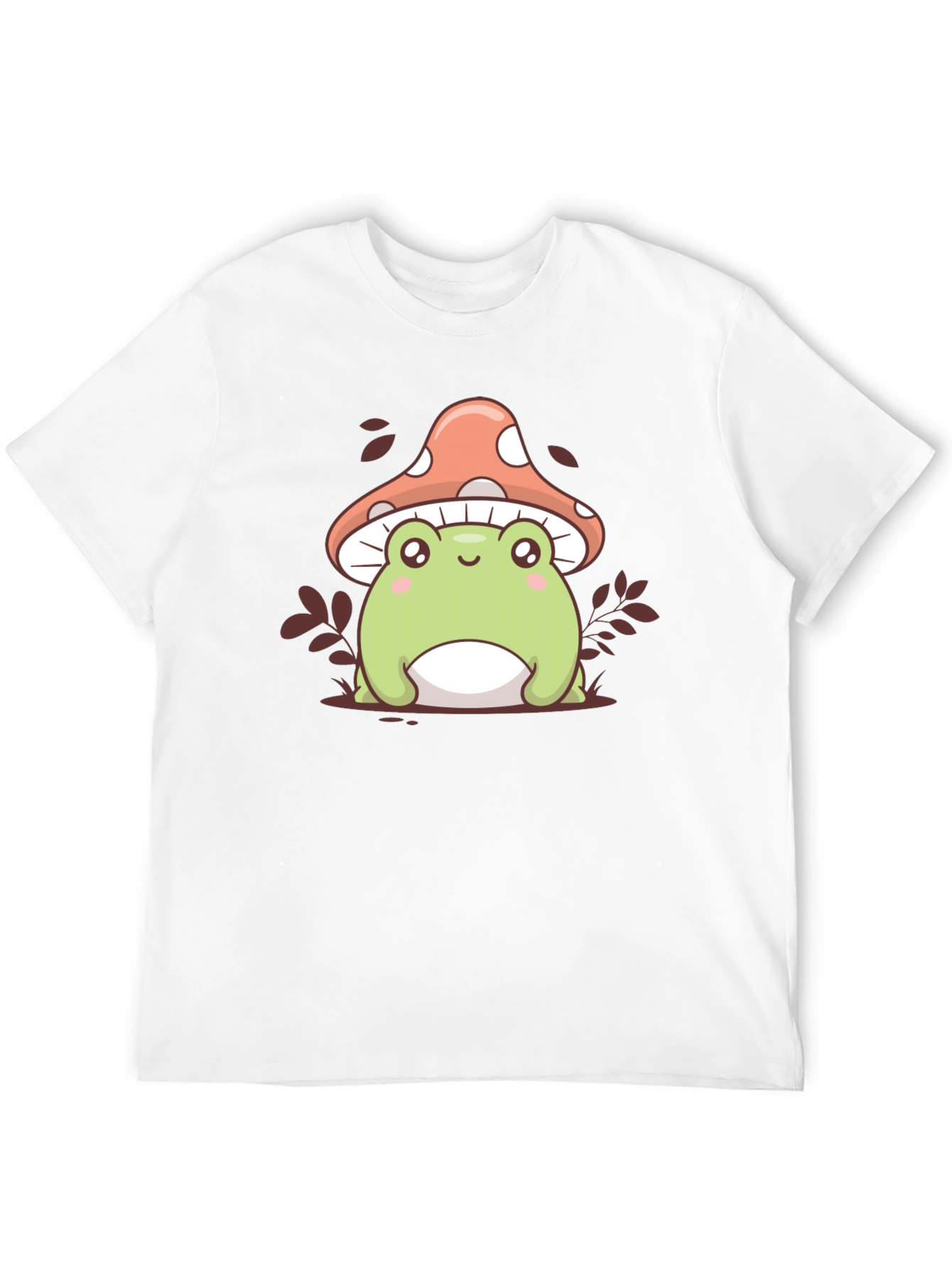 Black Cute Frog & Mushroom Graphic Tee view 12