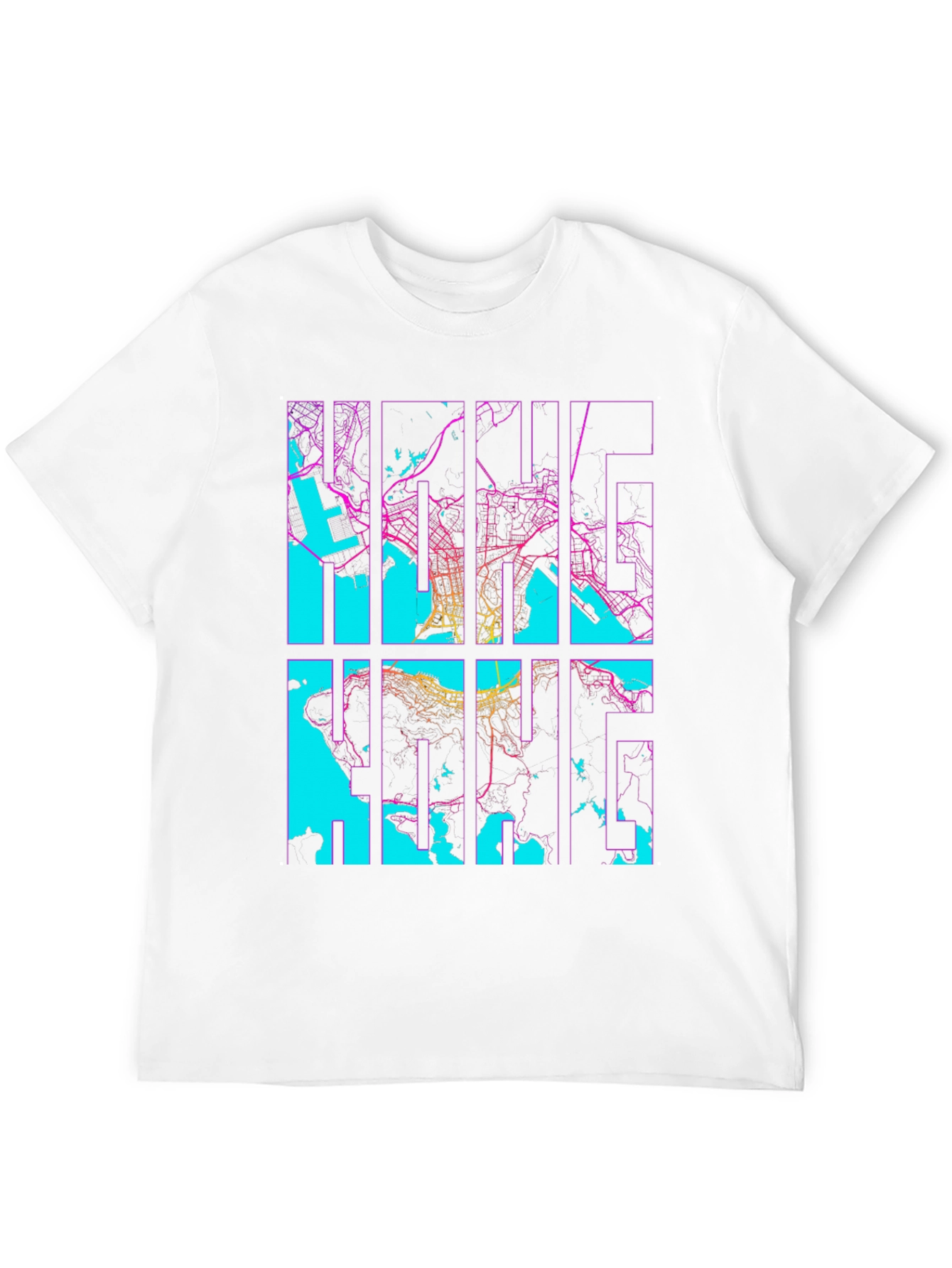 Black Hong Kong Map Graphic Tee - Stylish Cityscape T-Shirt view 12