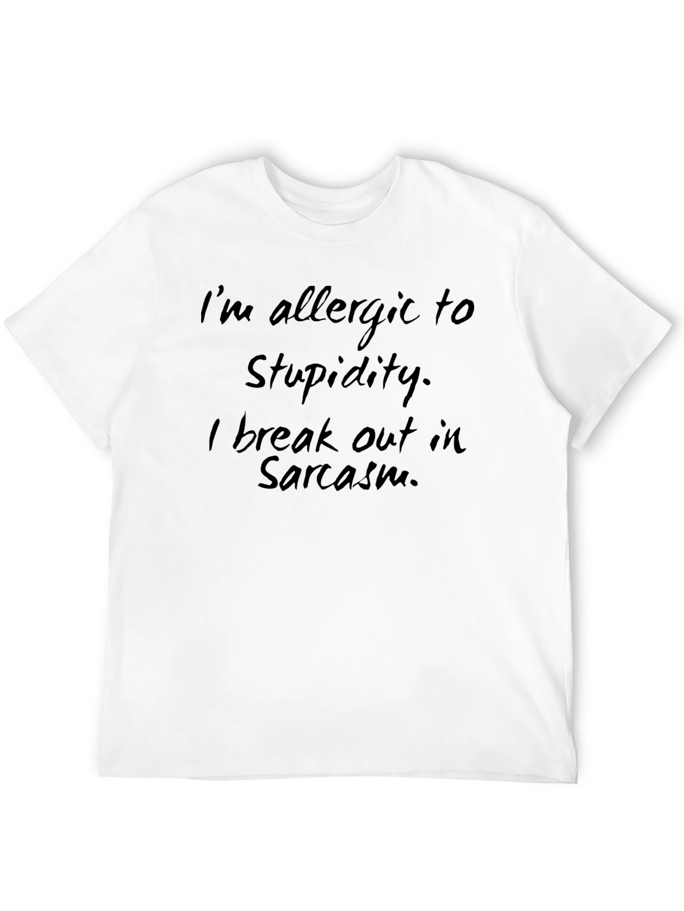 Black Sarcastic Allergy T-Shirt - Funny Quote Tee view 12