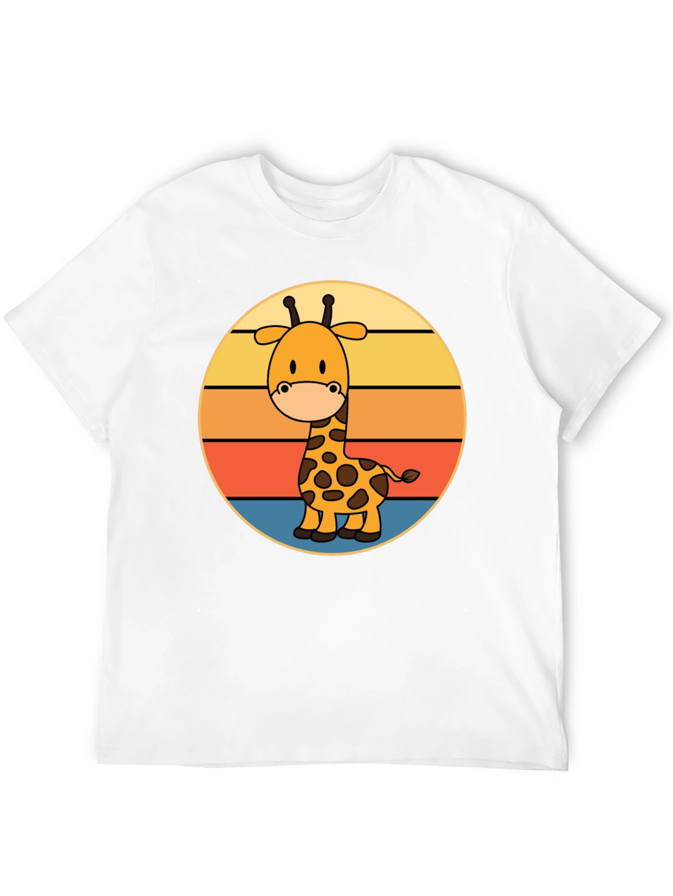 Black Giraffe Retro Sunset T-Shirt view 12