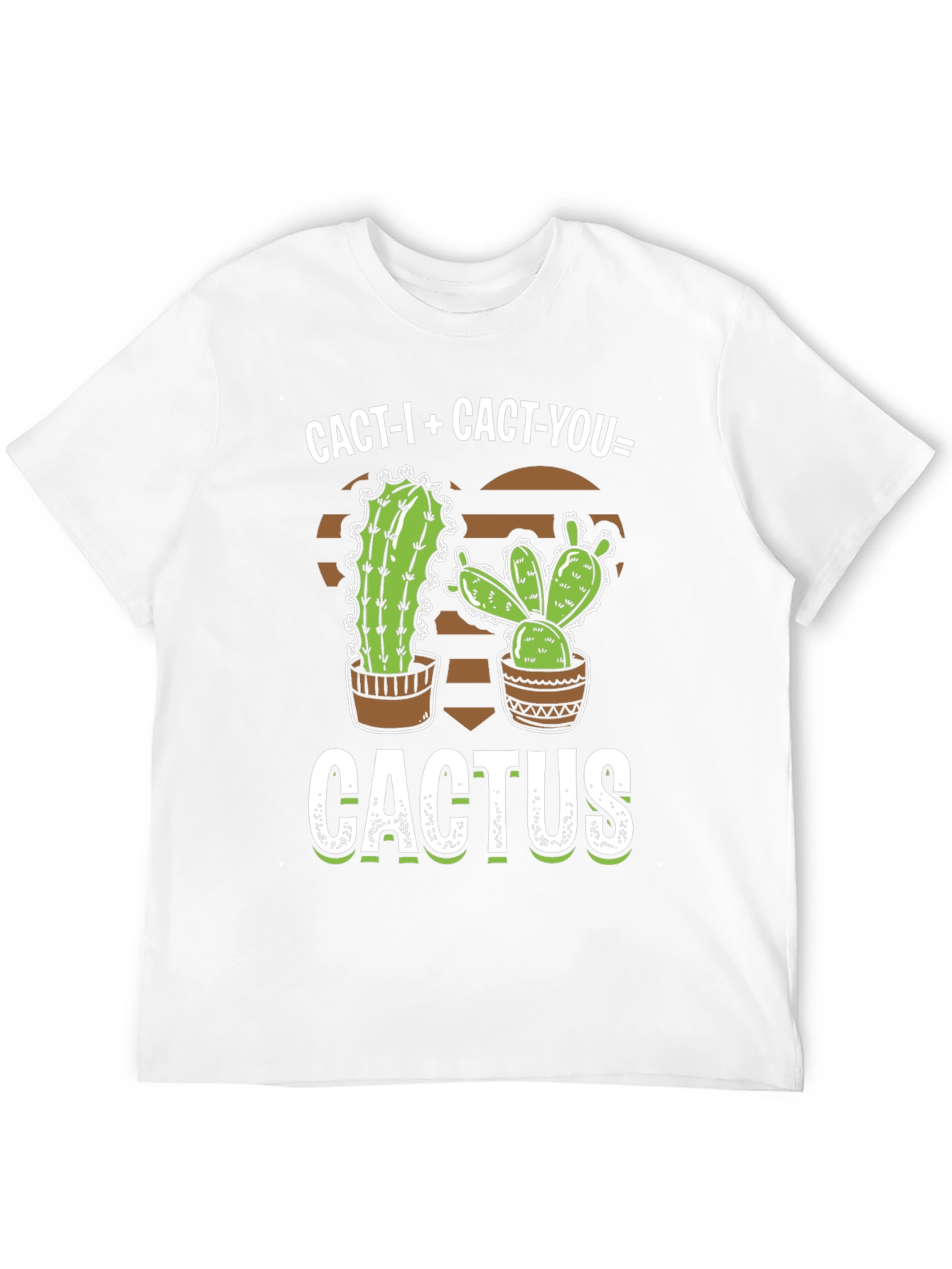 Black Cactus Graphic T-Shirt - "Cact-I + Cact-You = Cactus" view 12