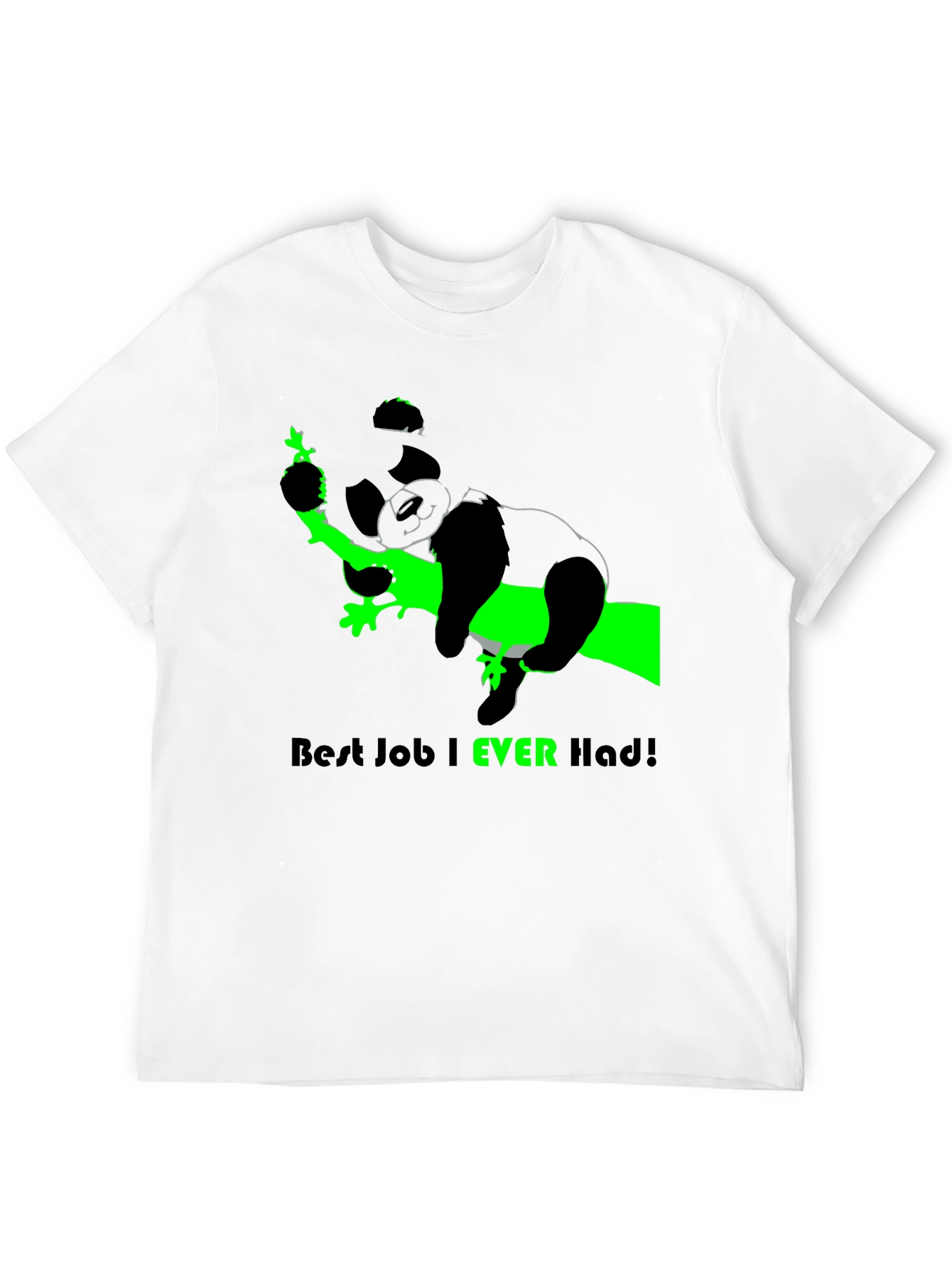 Black Best Job Ever T-Shirt - Relaxed Panda Design view 12
