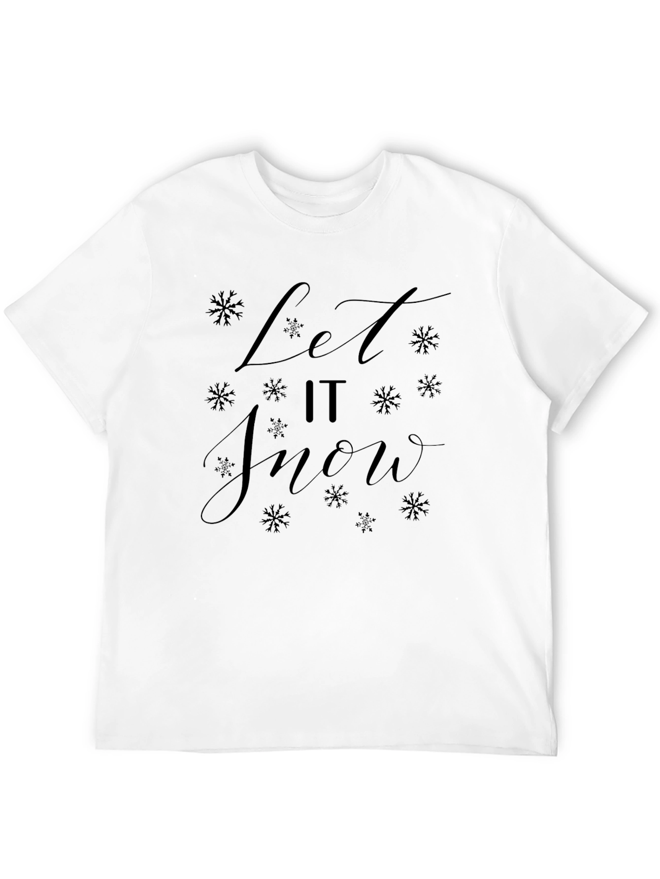 Black Let It Snow T-Shirt - Holiday Festive Tee view 12