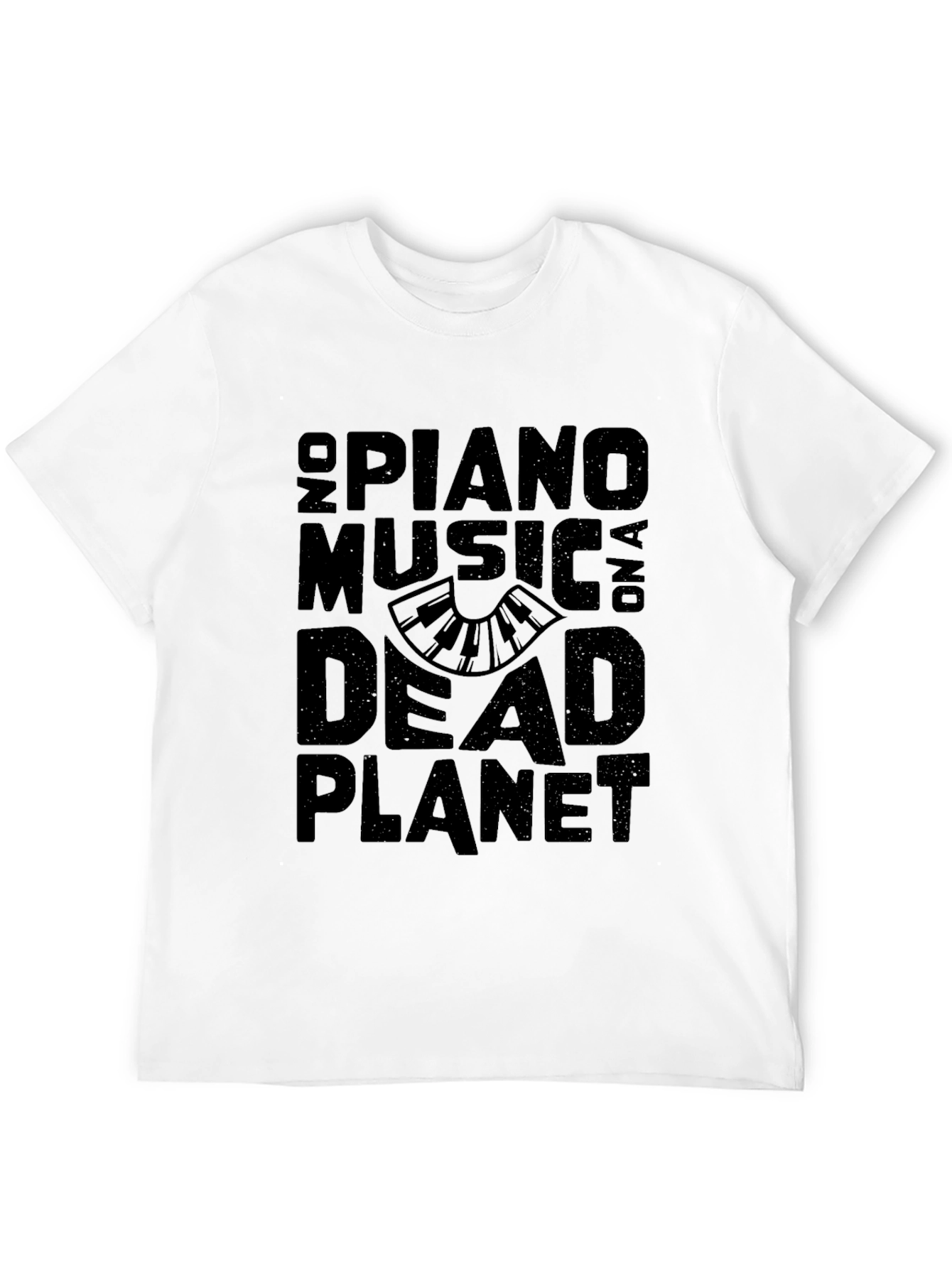 Black No Piano Music On A Dead Planet Black T-Shirt view 12