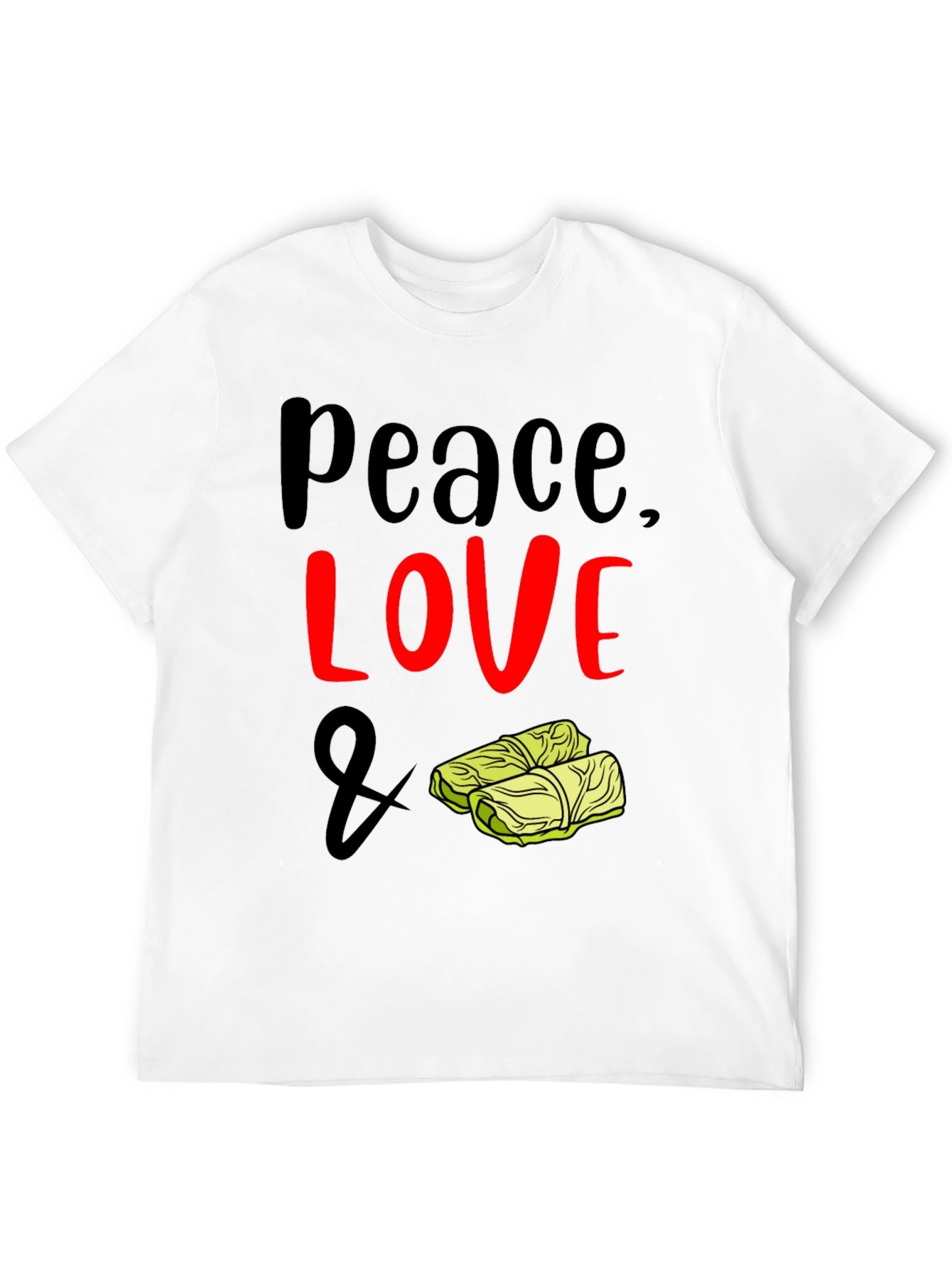 Black Peace, Love & Cabbage Roll T-Shirt view 12