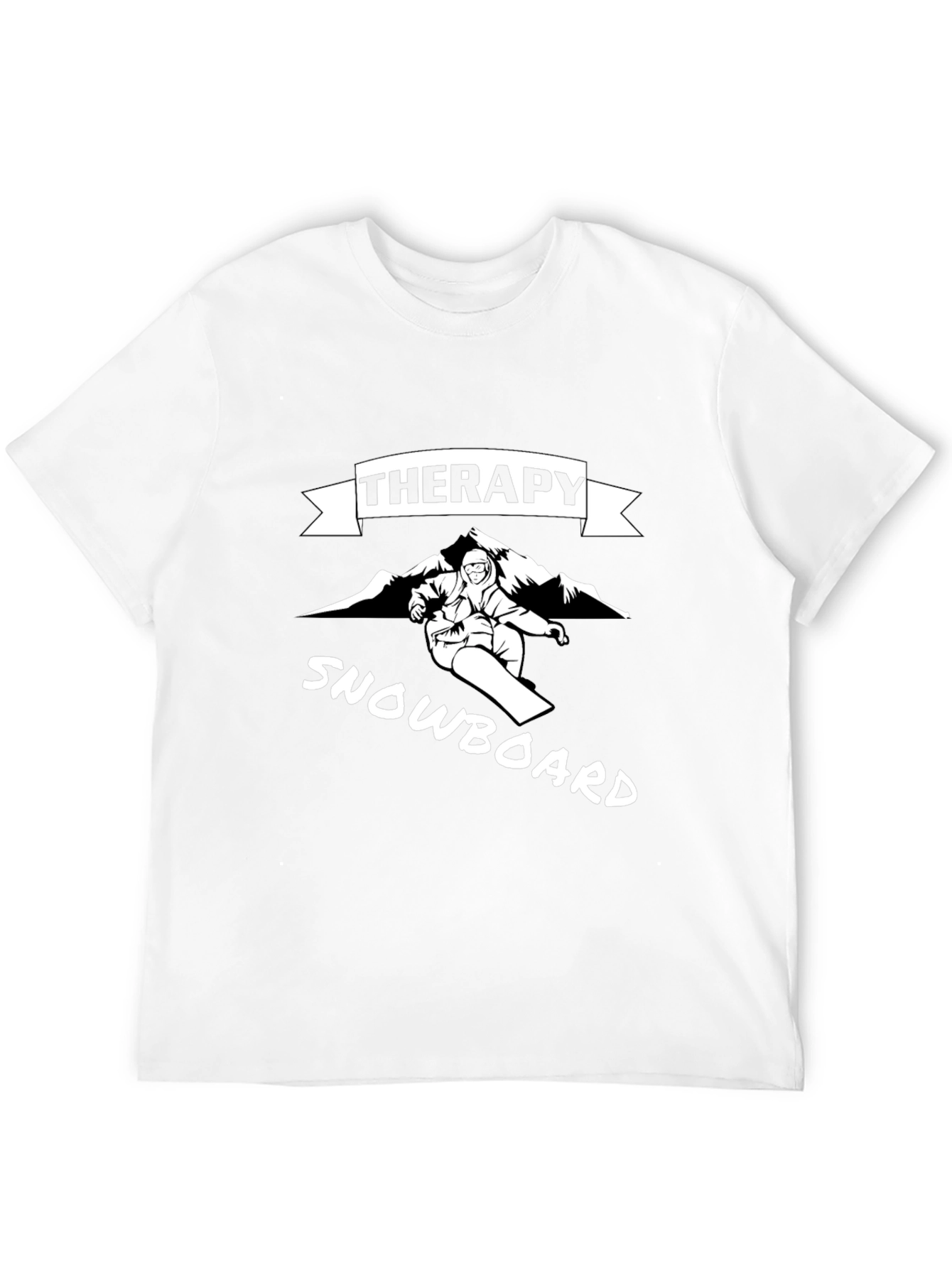 Black Therapy Snowboard T-Shirt - Unisex Black Tee view 12