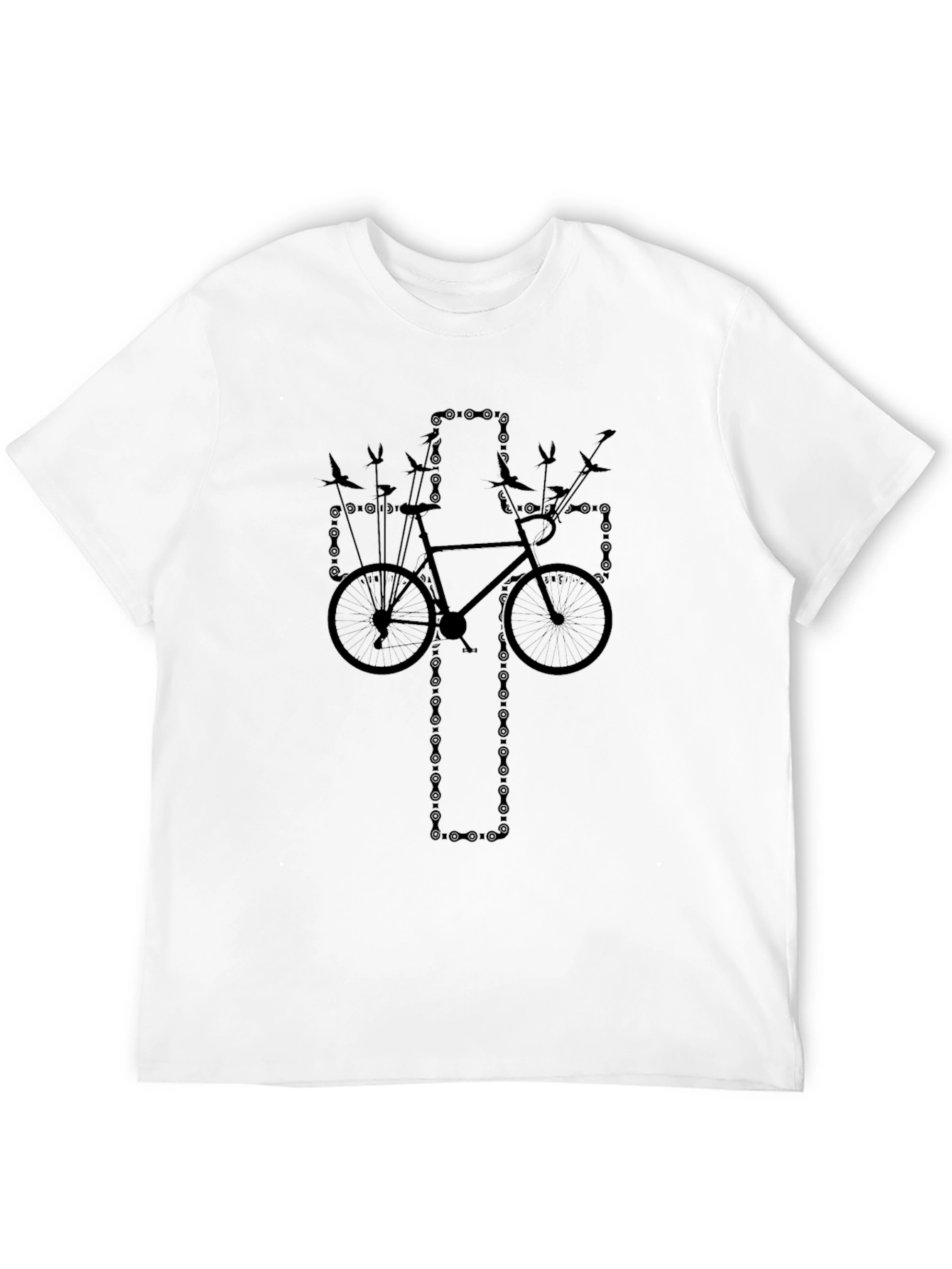 Black Bike Chain Cross T-Shirt - Unique Cycle Design view 12